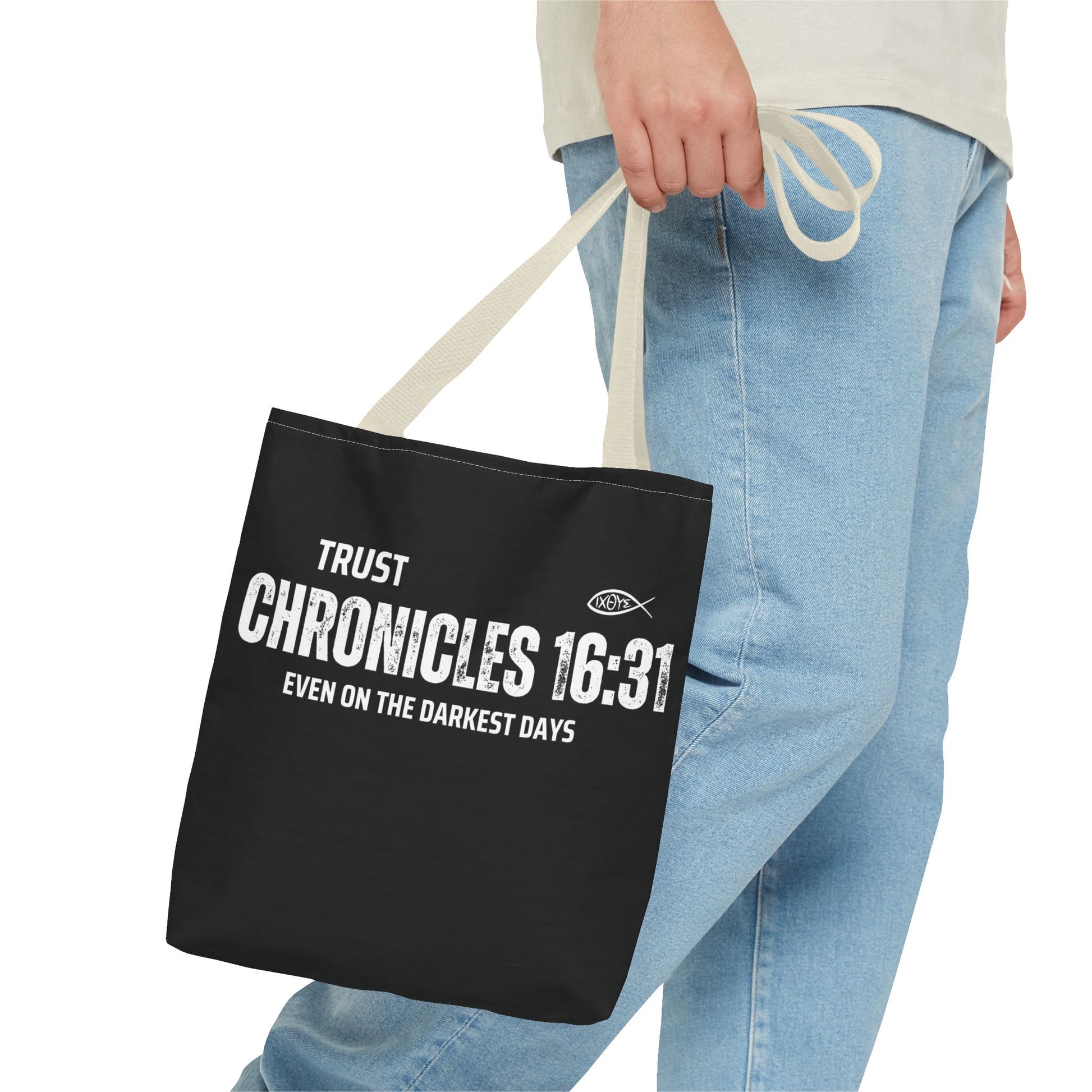 Inspirational Tote Bag - Trust Chronicles 16:31, Faith-themed Gift, Bible Verse Tote, Motivational Shopping Bag, Christian Message Accessory