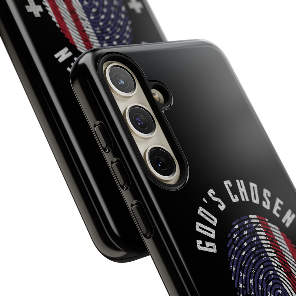 Christian Phone Case, Tough Cases for God’s Chosen, USA Flag Design, Inspirational Gift, Romans 8:28