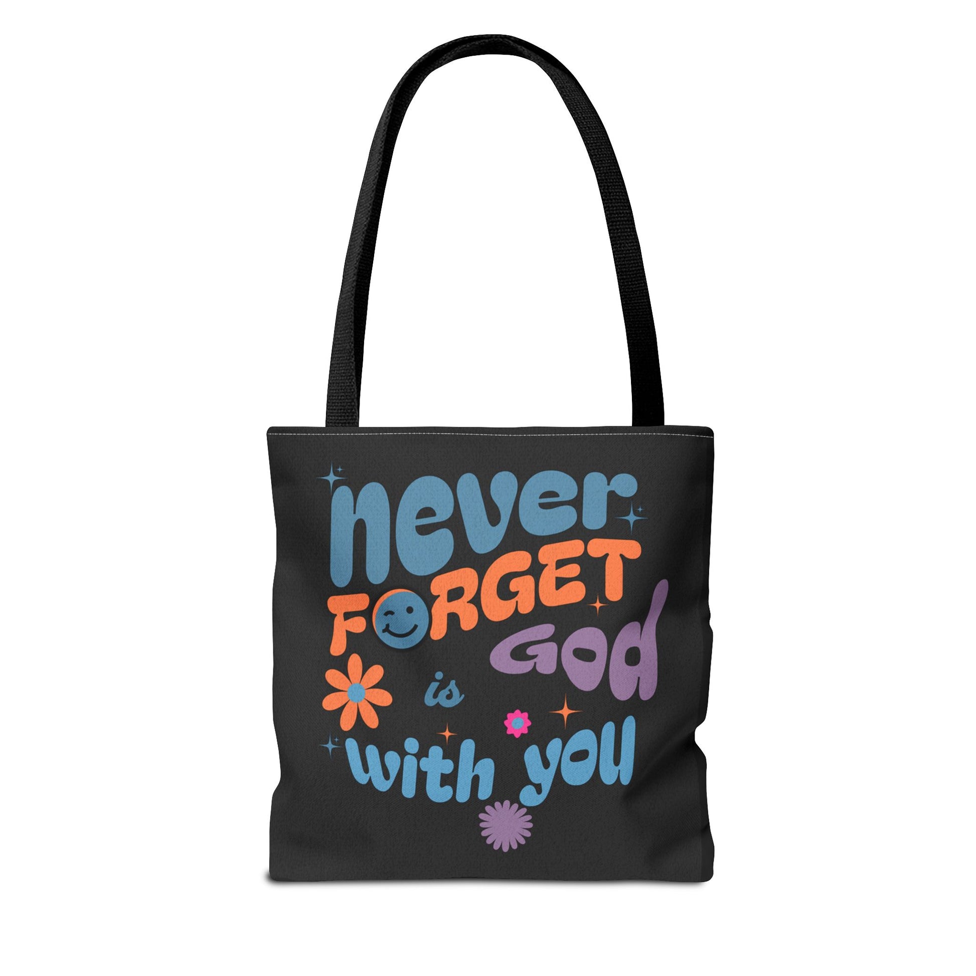 Inspirational Tote Bag - "Never Forget God is with You" - Motivational Gift, Faith-Based, Everyday Use, Shopping Bag, Church Bag, [...]
