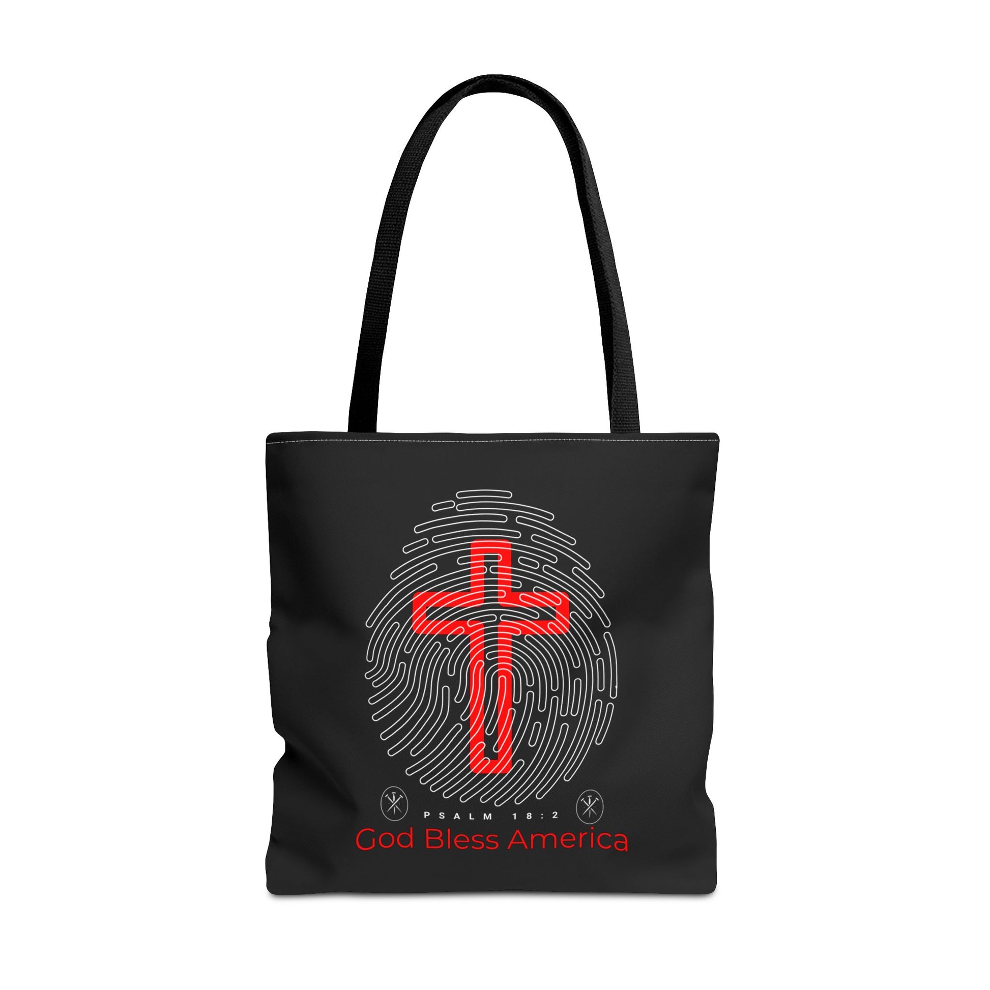 Faith-Inspired Tote Bag, Cross Design, God Bless America, Christian Gift, Spiritual Tote, Everyday Use, Religious Shopper