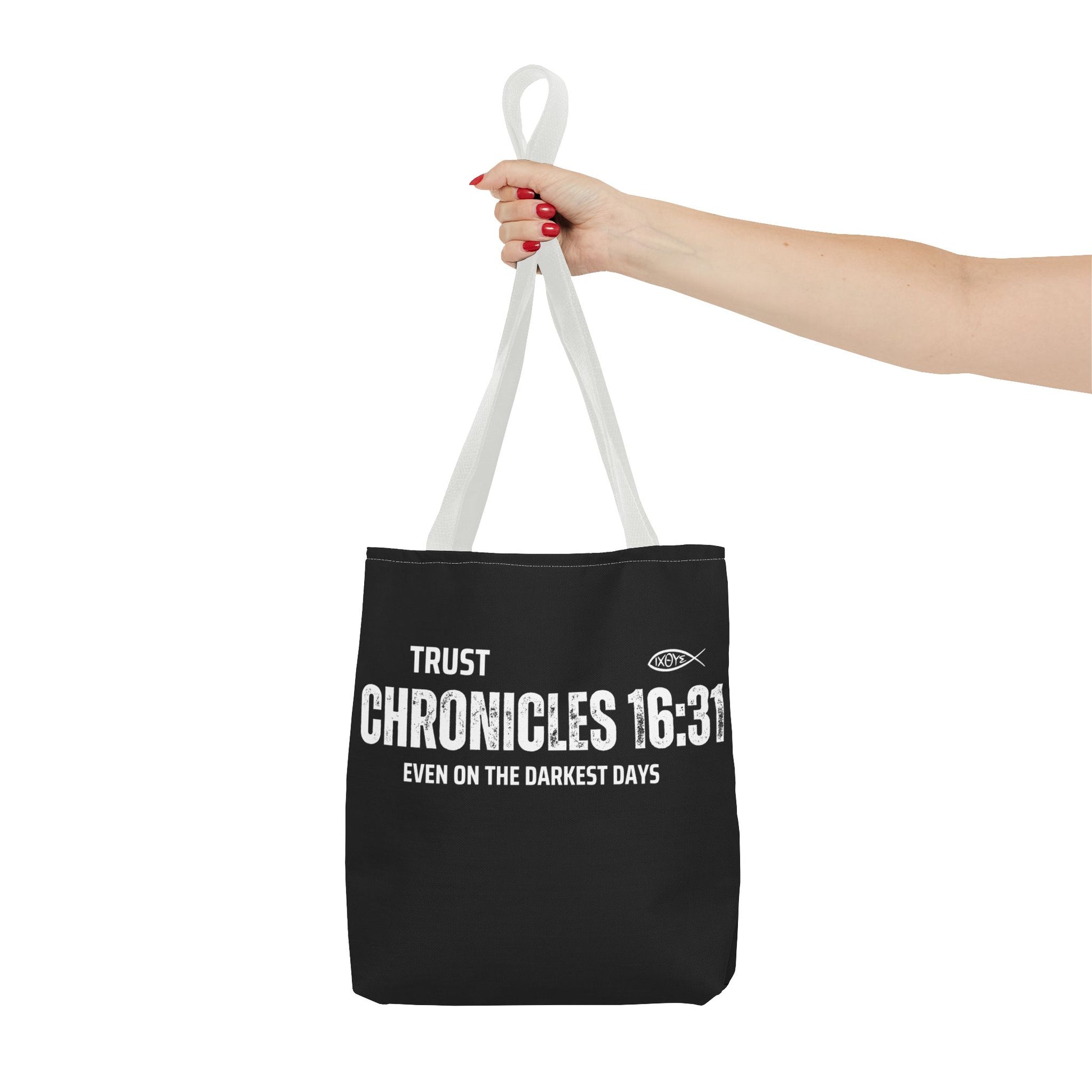 Inspirational Tote Bag - Trust Chronicles 16:31, Faith-themed Gift, Bible Verse Tote, Motivational Shopping Bag, Christian Message Accessory