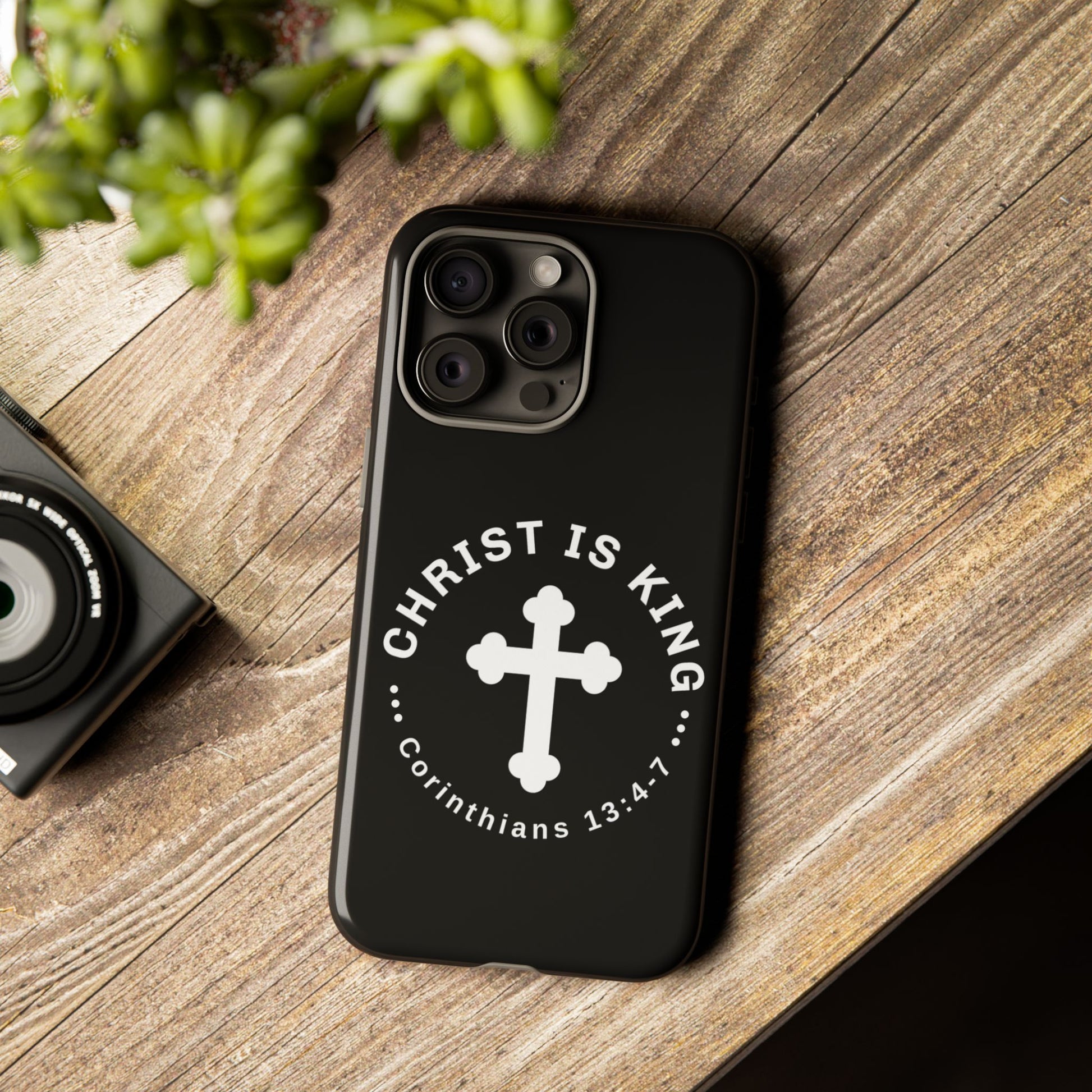 ⭐ Christ is King Phone Case – Tough Cases, Christian Gift, Bible Verse Merchandise, Cross Design, Faith Accessories