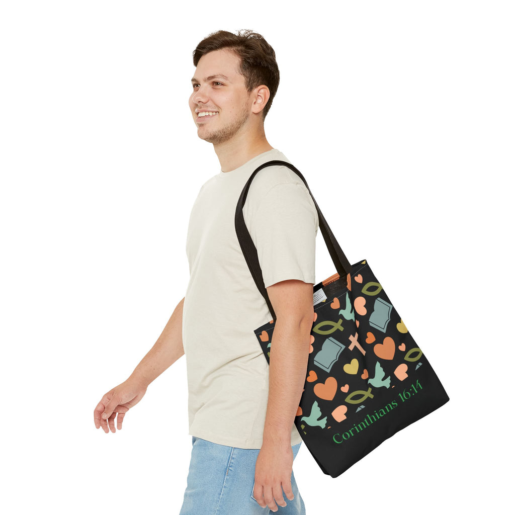 Christian Tote Bag with Inspirational Design, Perfect for Church, Gift for Believers, Faith-based Accessory, Everyday Use, Bible Verse Tote