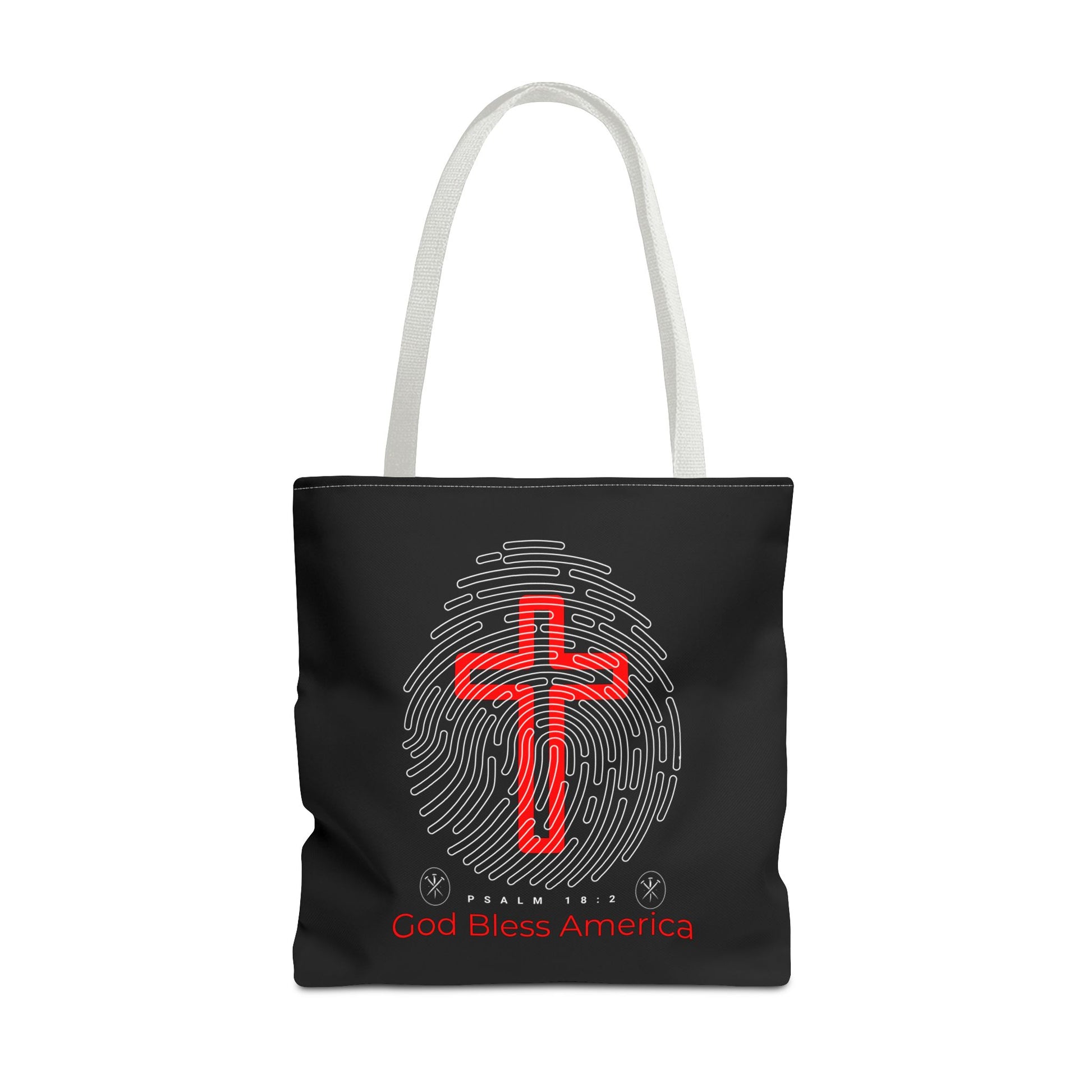 Faith-Inspired Tote Bag, Cross Design, God Bless America, Christian Gift, Spiritual Tote, Everyday Use, Religious Shopper