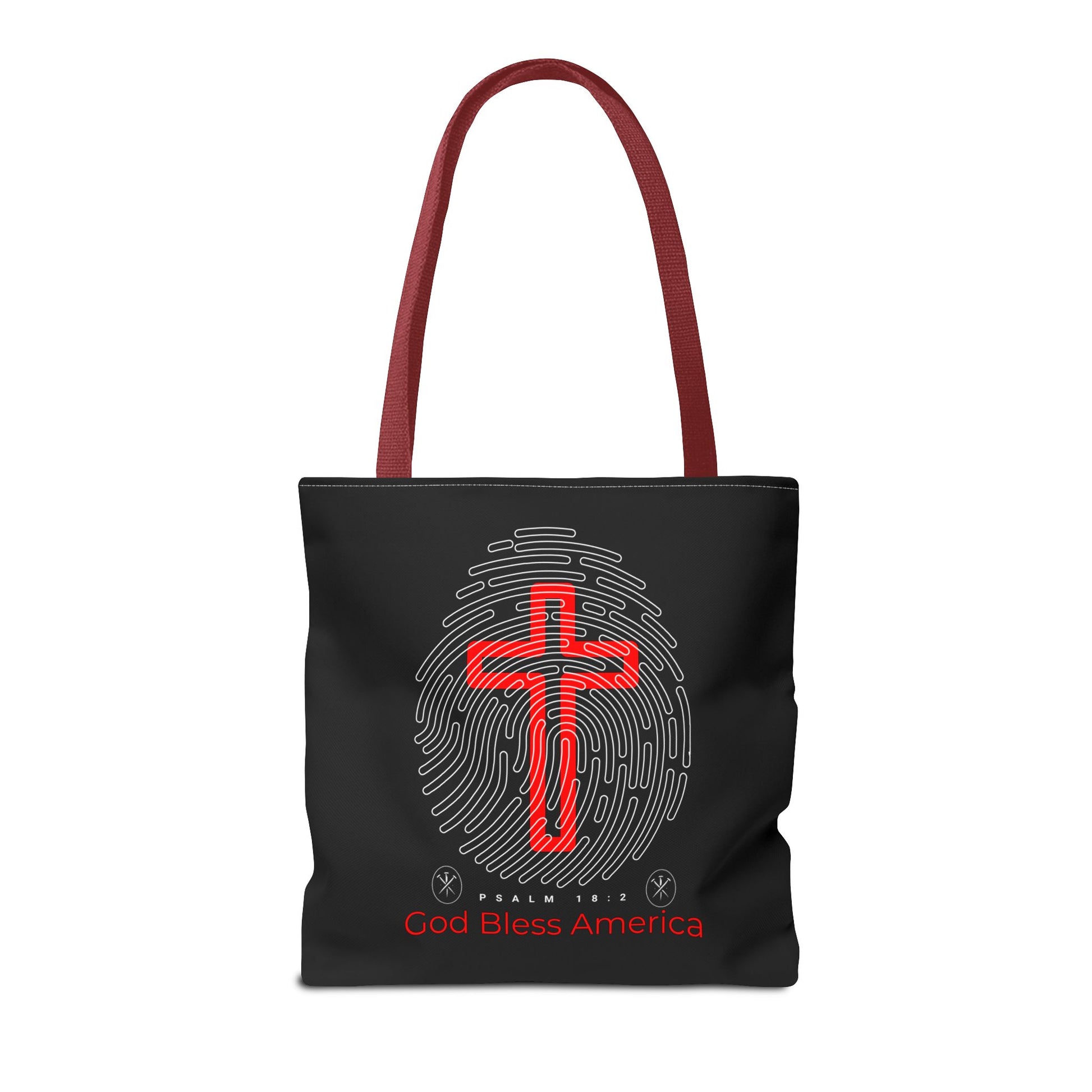 Faith-Inspired Tote Bag, Cross Design, God Bless America, Christian Gift, Spiritual Tote, Everyday Use, Religious Shopper