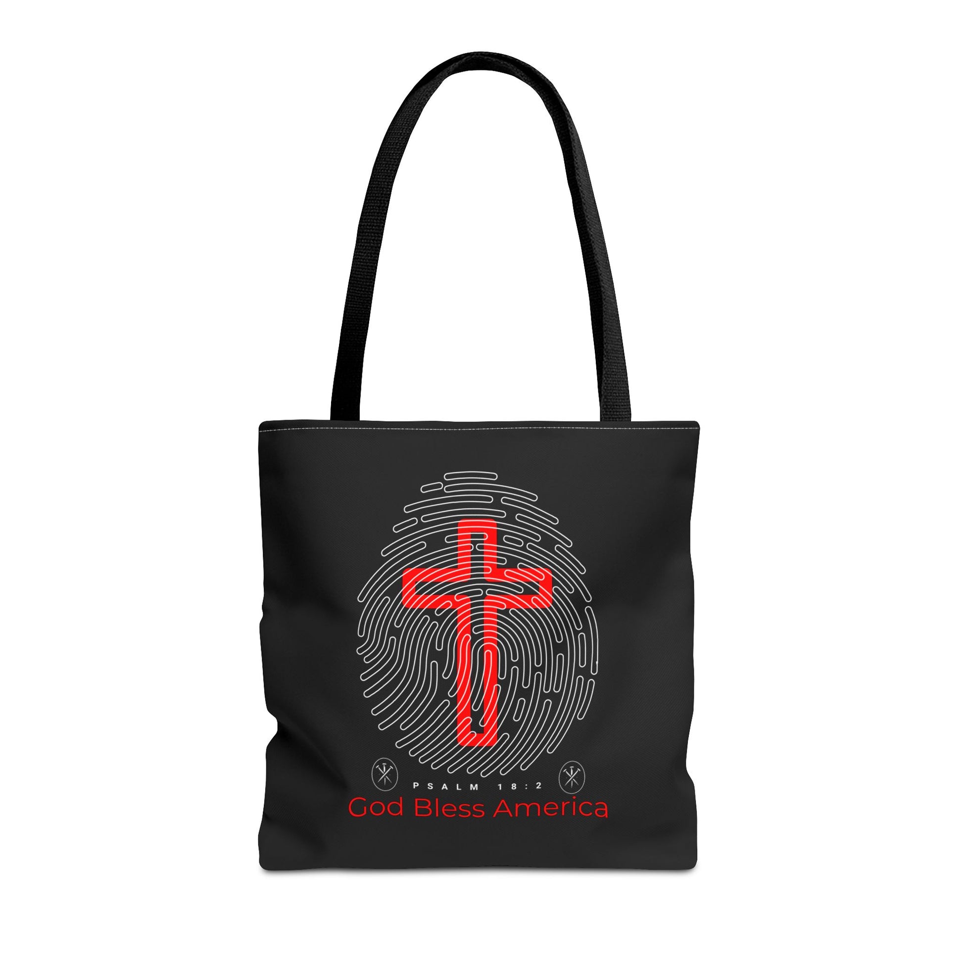Faith-Inspired Tote Bag, Cross Design, God Bless America, Christian Gift, Spiritual Tote, Everyday Use, Religious Shopper