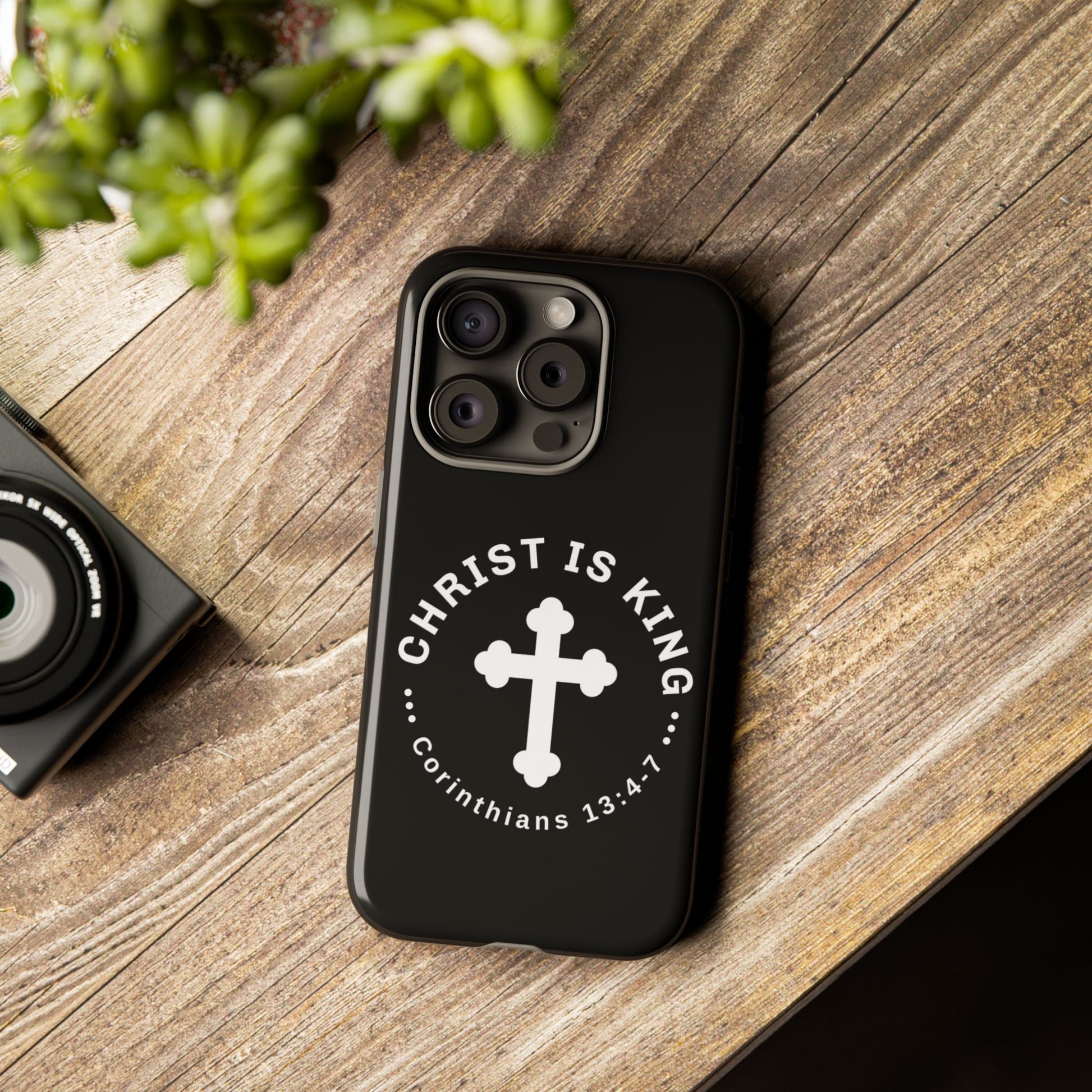 ⭐ Christ is King Phone Case – Tough Cases, Christian Gift, Bible Verse Merchandise, Cross Design, Faith Accessories