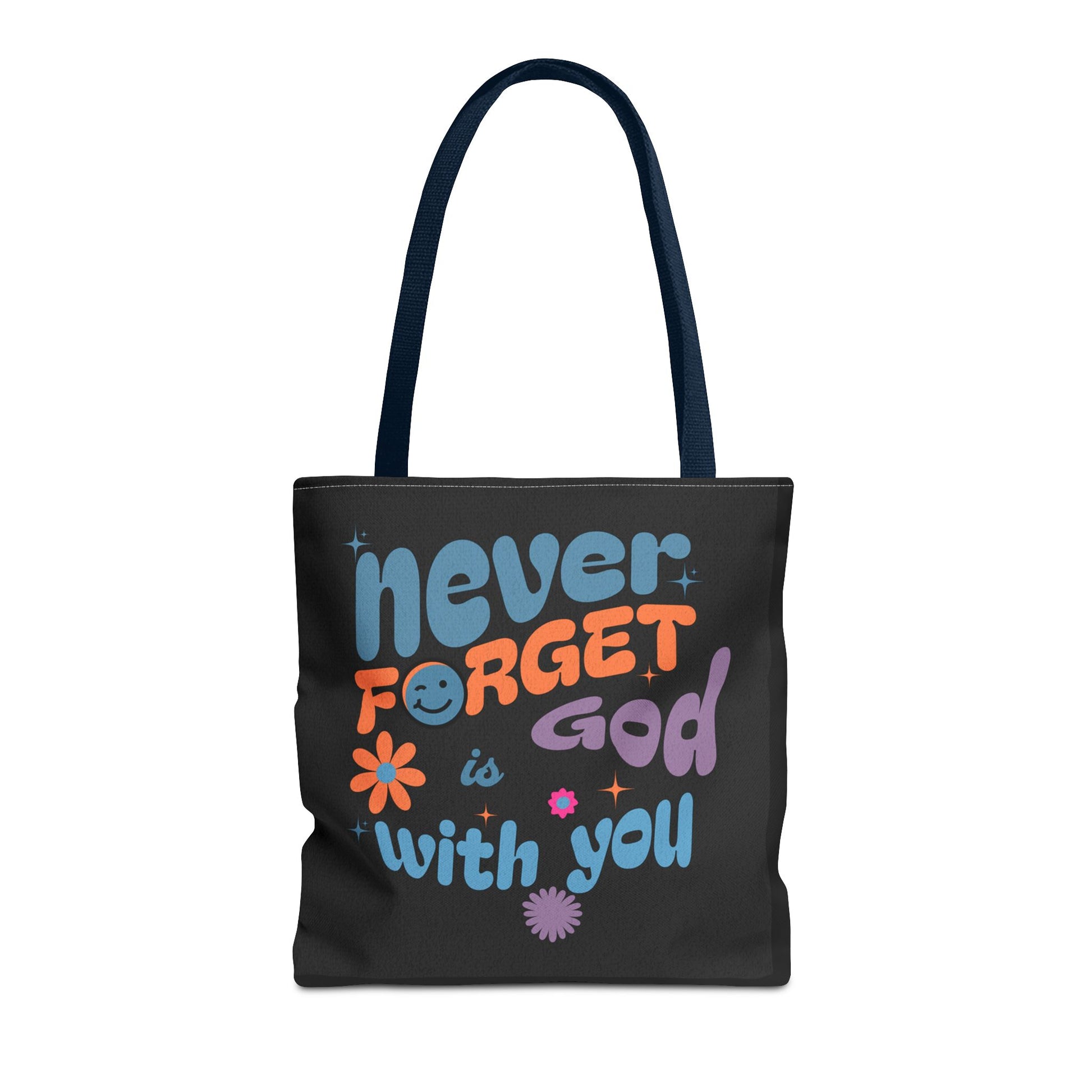 Inspirational Tote Bag - "Never Forget God is with You" - Motivational Gift, Faith-Based, Everyday Use, Shopping Bag, Church Bag, [...]