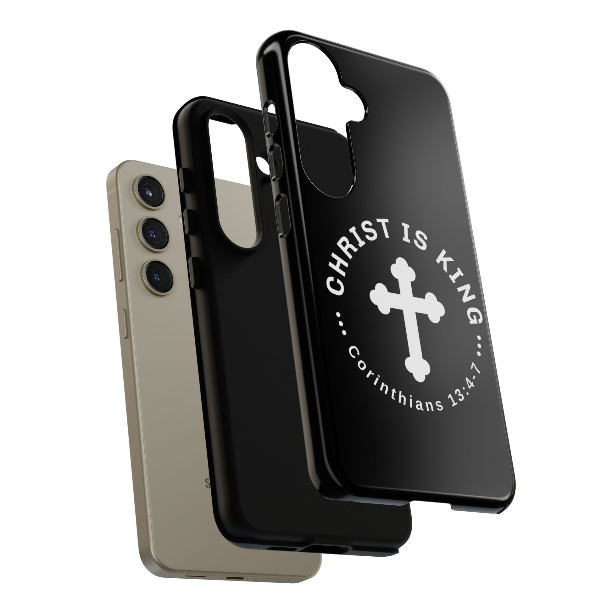 ⭐ Christ is King Phone Case – Tough Cases, Christian Gift, Bible Verse Merchandise, Cross Design, Faith Accessories