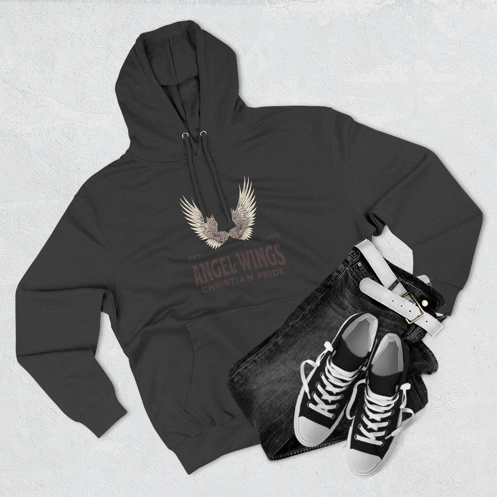 Angel Wings Fleece Hoodie, Christian Pride Apparel, Cozy Religious Gift, Inspirational Sweater, Faith-based Fashion