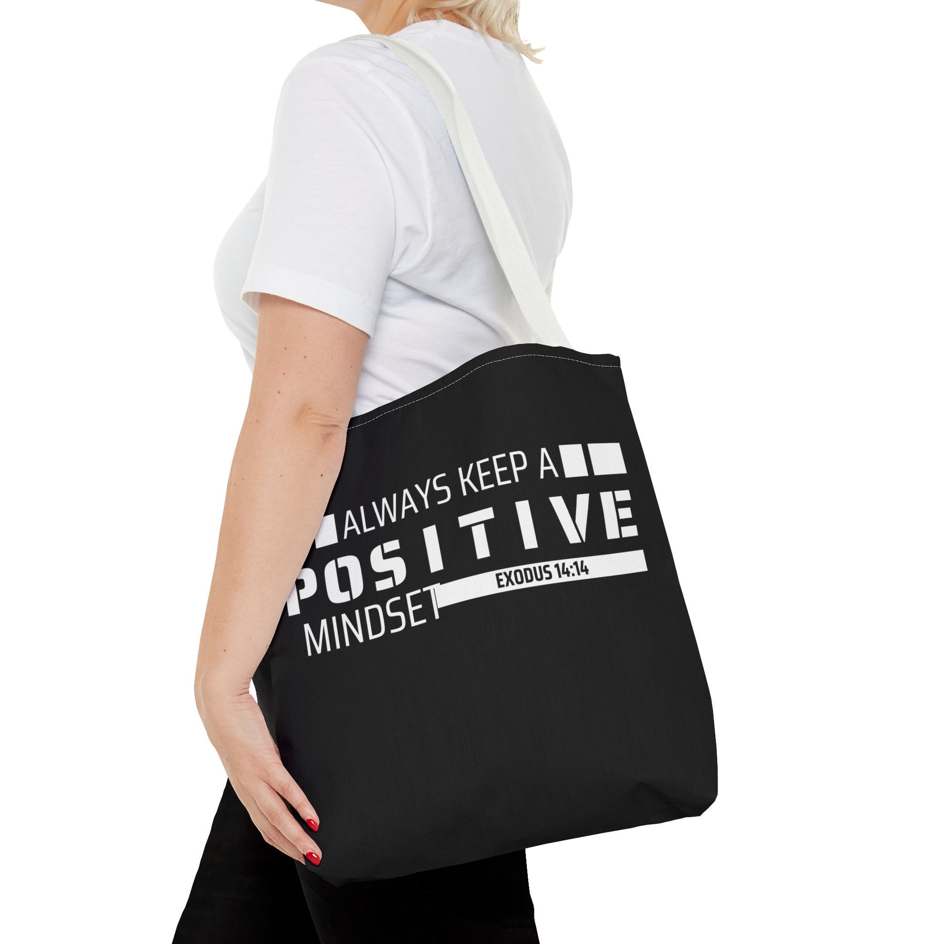 Always Keep A Positive Mindset Tote Bag, Inspirational Bag, Eco-Friendly Carryall, Motivational Gift, Affirmation Tote, Daily Reminder