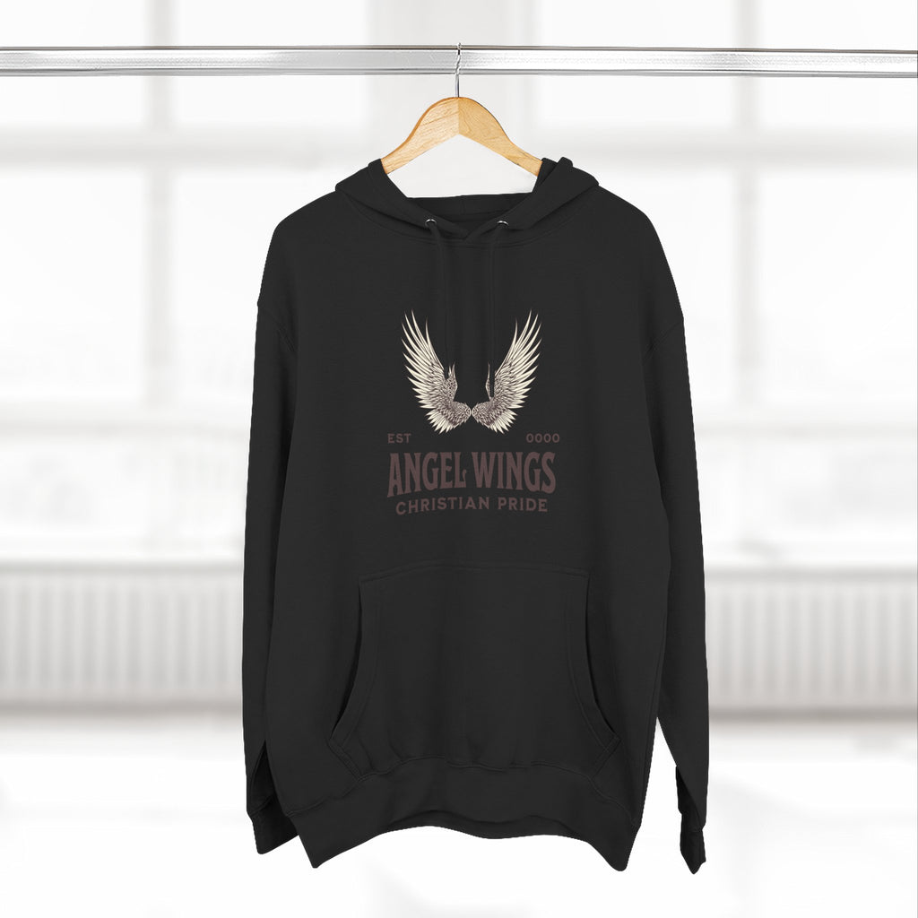 Angel Wings Fleece Hoodie, Christian Pride Apparel, Cozy Religious Gift, Inspirational Sweater, Faith-based Fashion
