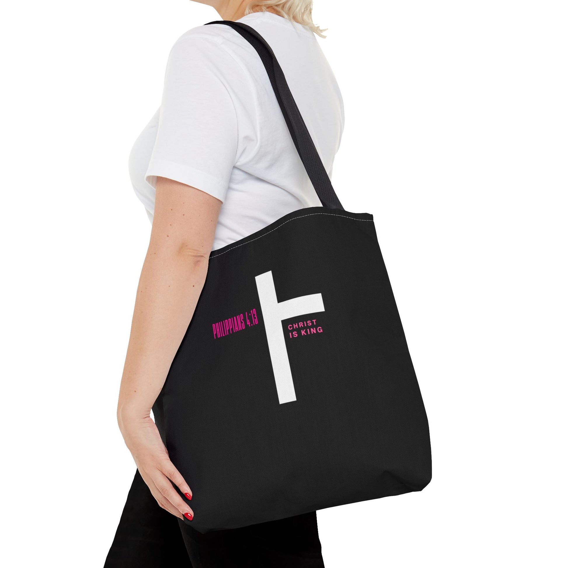 ⭐ Philippians 4:13 Tote Bag – Faith & Strength Statement Bag