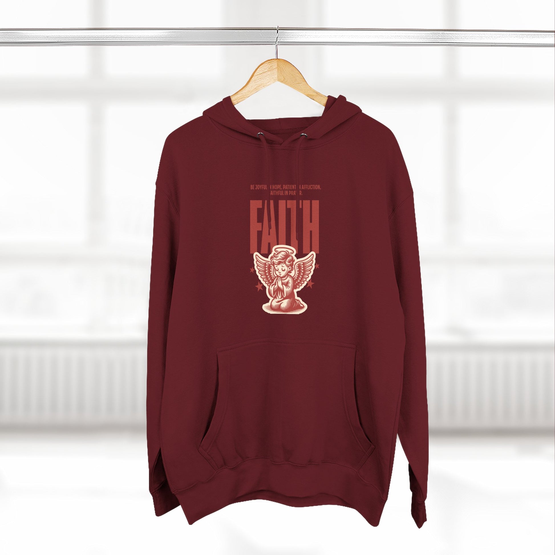 Faith-Inspired Three-Panel Fleece Hoodie, Cozy Spiritual Apparel, Perfect Gift for Friends, Casualwear for Everyday