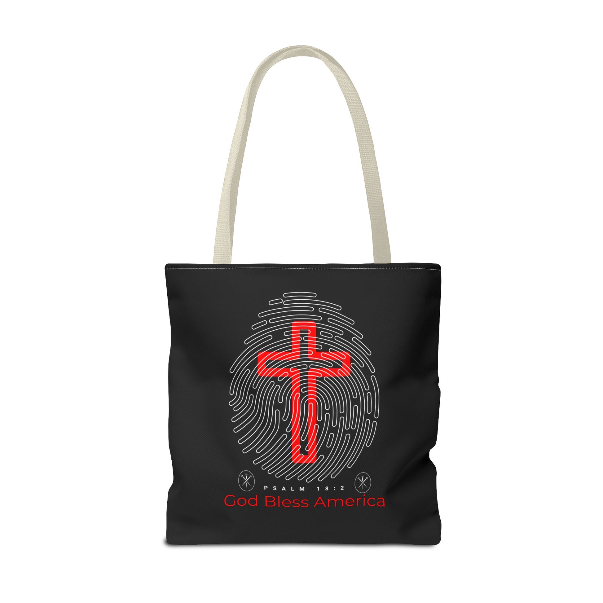Faith-Inspired Tote Bag, Cross Design, God Bless America, Christian Gift, Spiritual Tote, Everyday Use, Religious Shopper