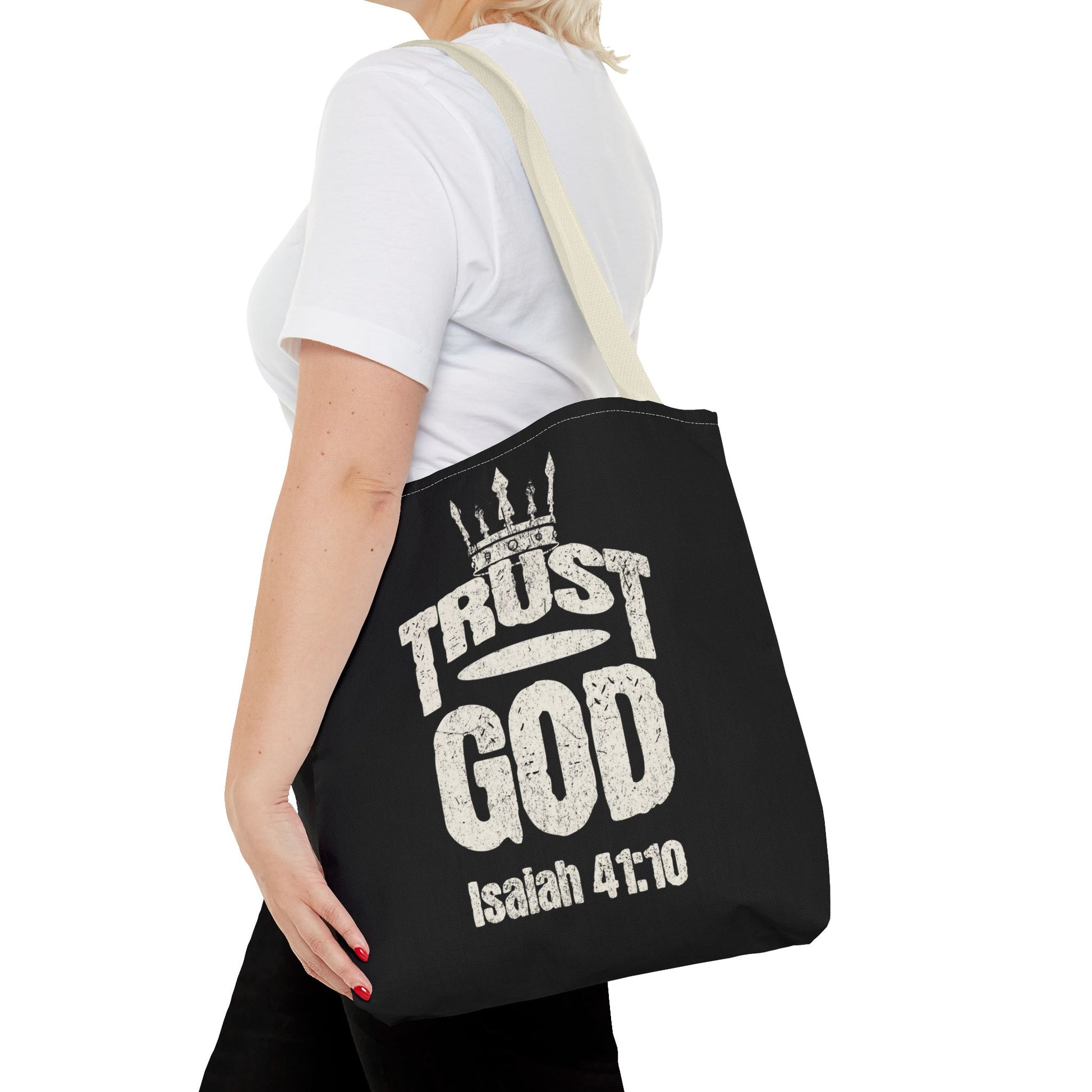 ✝️ Trust God – Isaiah 41:10 Christian Tote Bag