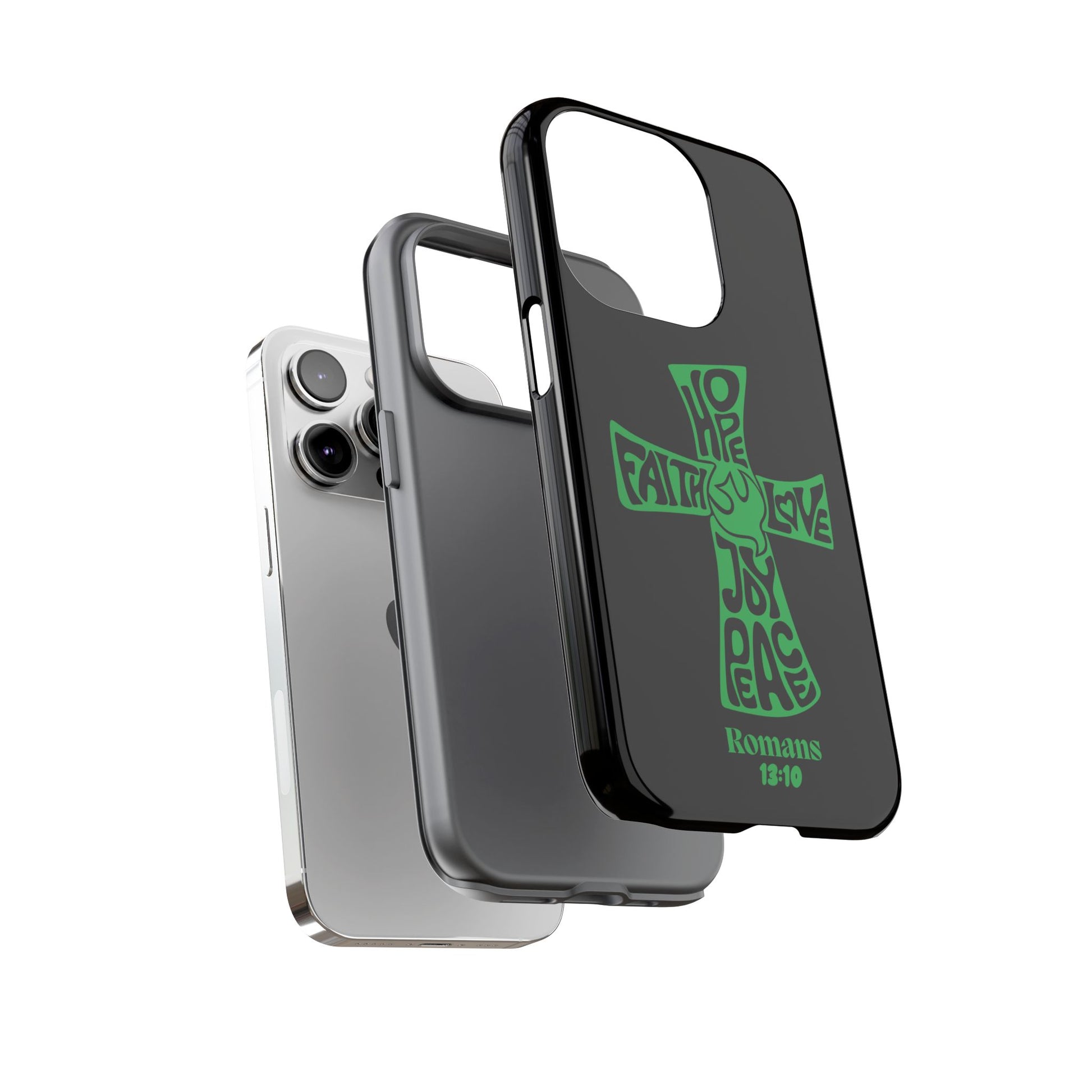 ⭐ Green Cross Design Phone Case – Faith & Renewal