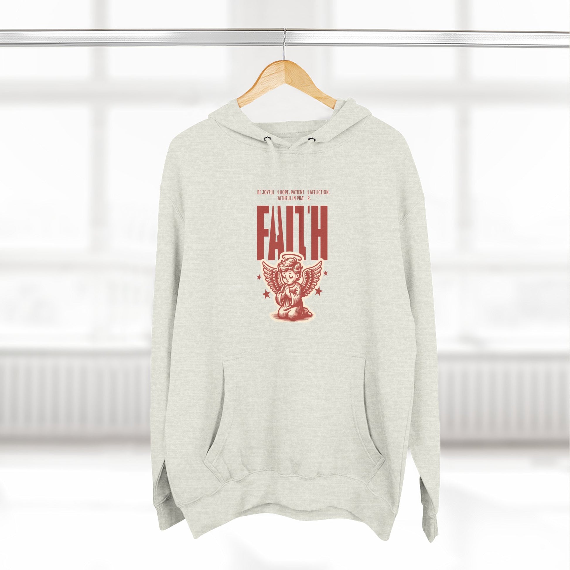 Faith-Inspired Three-Panel Fleece Hoodie, Cozy Spiritual Apparel, Perfect Gift for Friends, Casualwear for Everyday