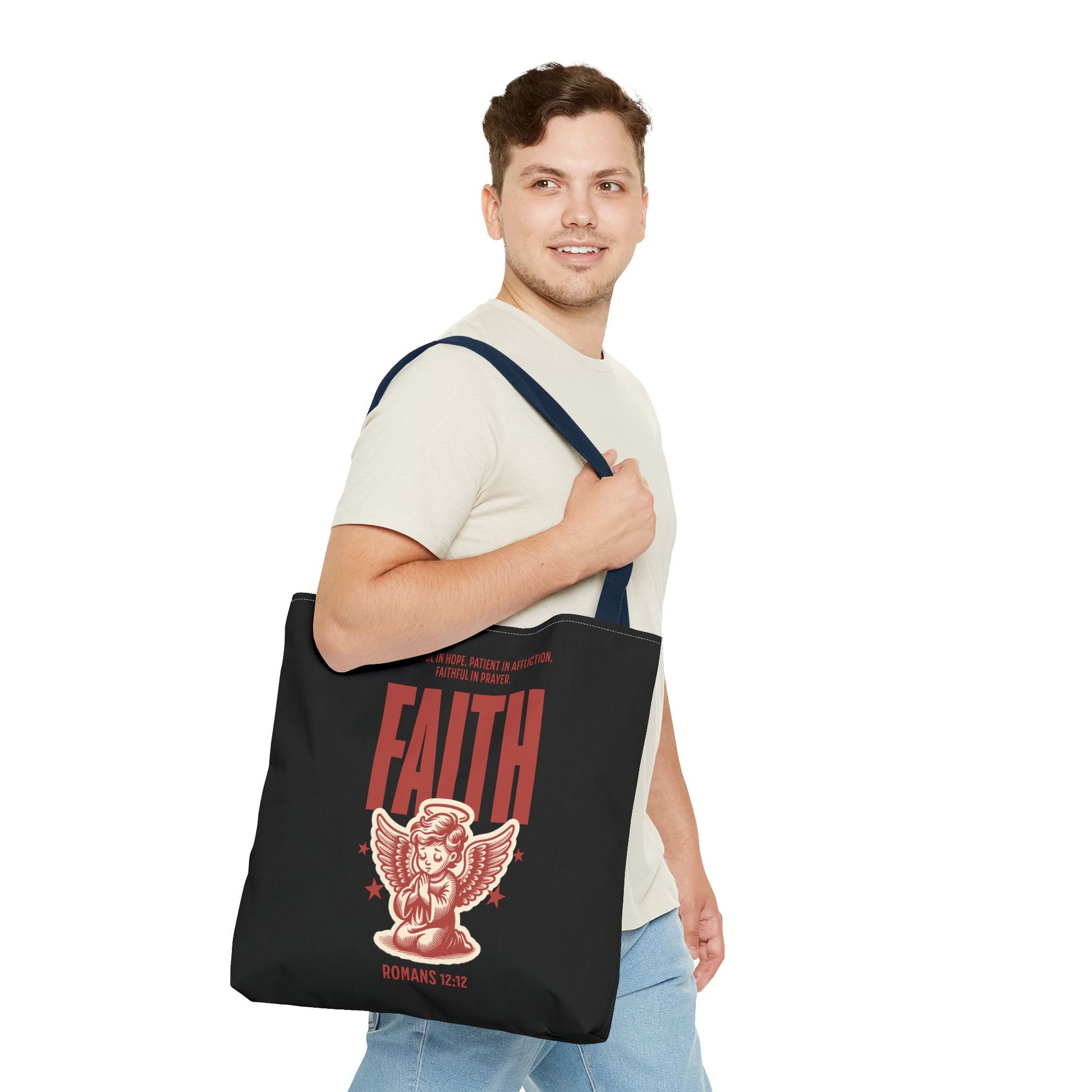 Faith-Inspired Tote Bag, Religious Shopping Bag, Gift for Believers, Motivational Daily Bag, Christian Faith Tote