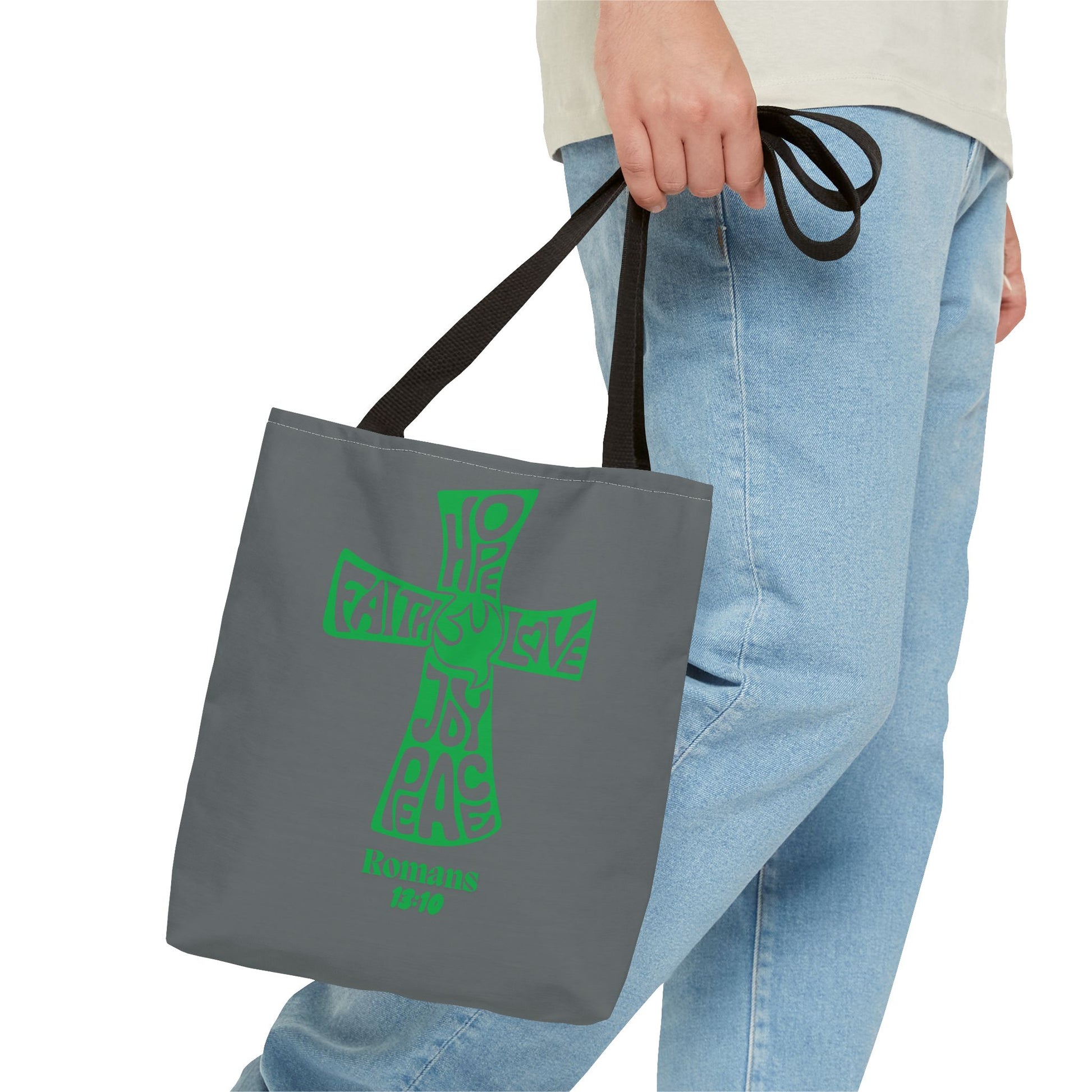 Faith-Inspired Tote Bag, Motivational Cross Design, Spiritual Gift, Everyday Use, Eco-Friendly Fashion, Religious Accessories
