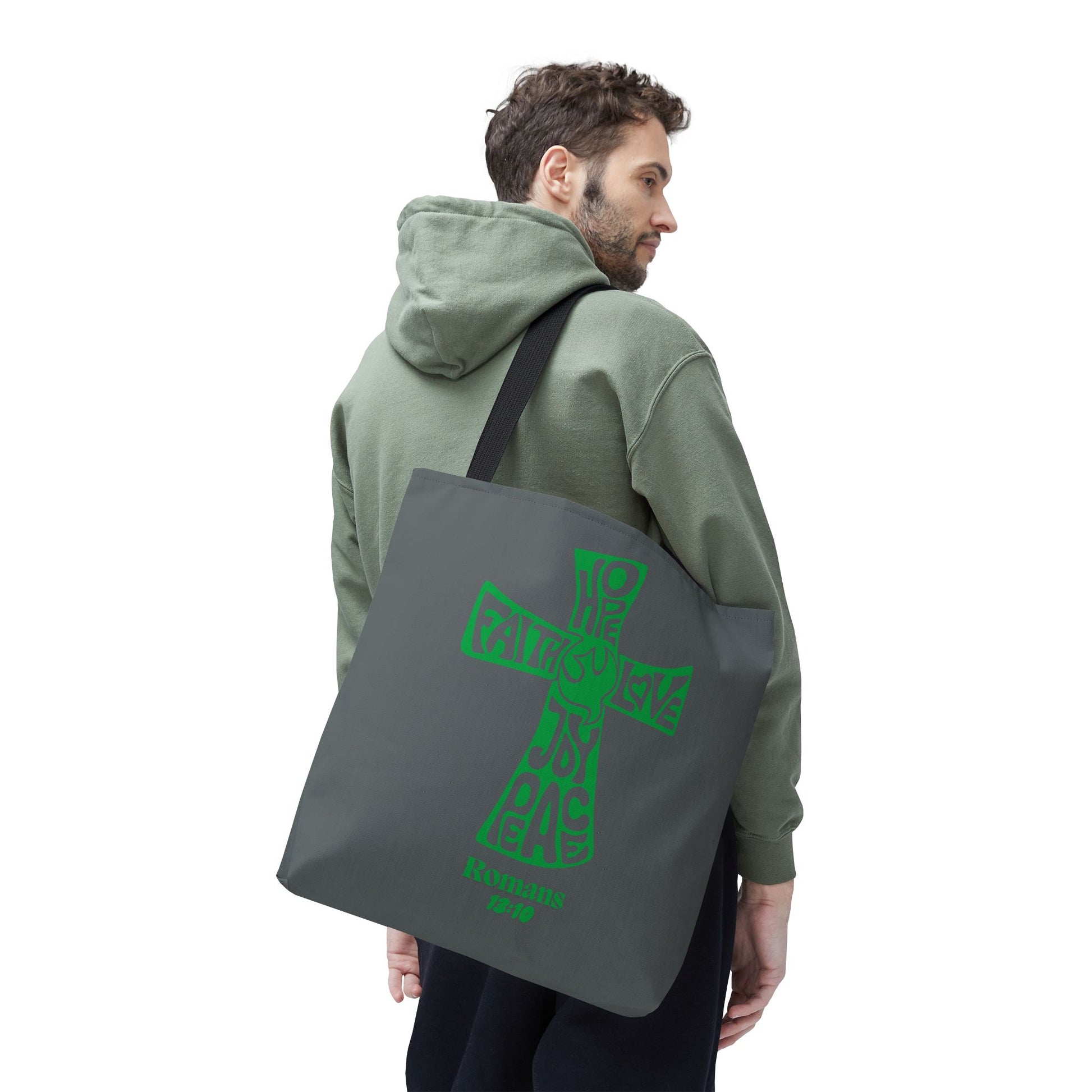 Faith-Inspired Tote Bag, Motivational Cross Design, Spiritual Gift, Everyday Use, Eco-Friendly Fashion, Religious Accessories