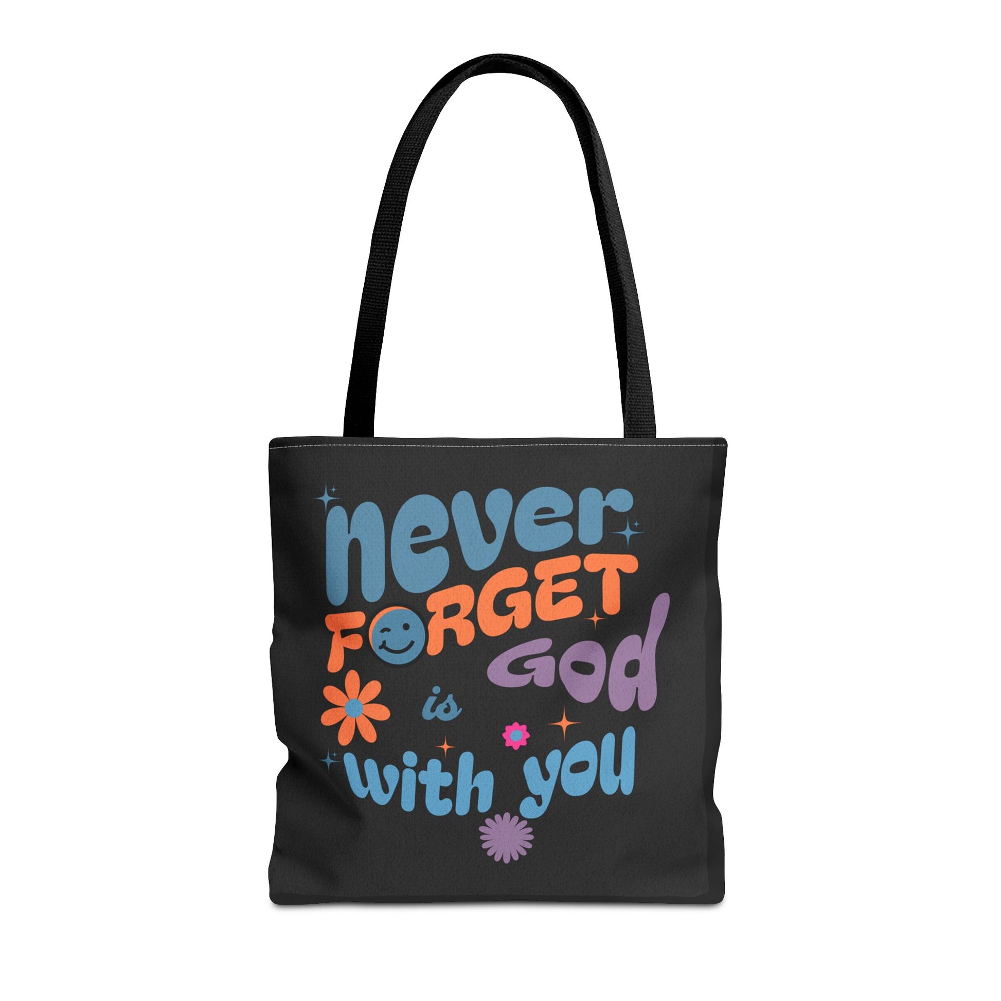 Inspirational Tote Bag - "Never Forget God is with You" - Motivational Gift, Faith-Based, Everyday Use, Shopping Bag, Church Bag, [...]