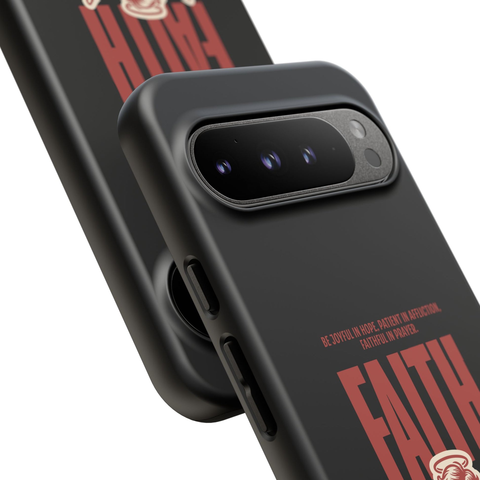 Faith-Inspired Tough Phone Case, Angel Phone Cover, Inspirational Mobile Protector, Christian Gift, Romans 12:12 Decor