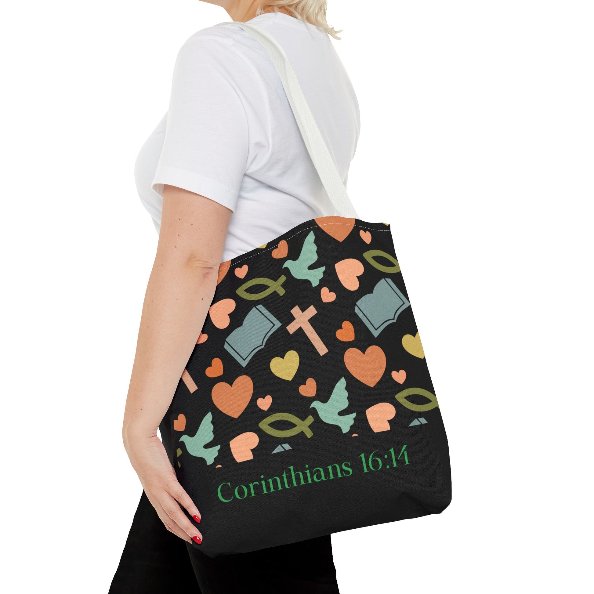 Christian Tote Bag with Inspirational Design, Perfect for Church, Gift for Believers, Faith-based Accessory, Everyday Use, Bible Verse Tote