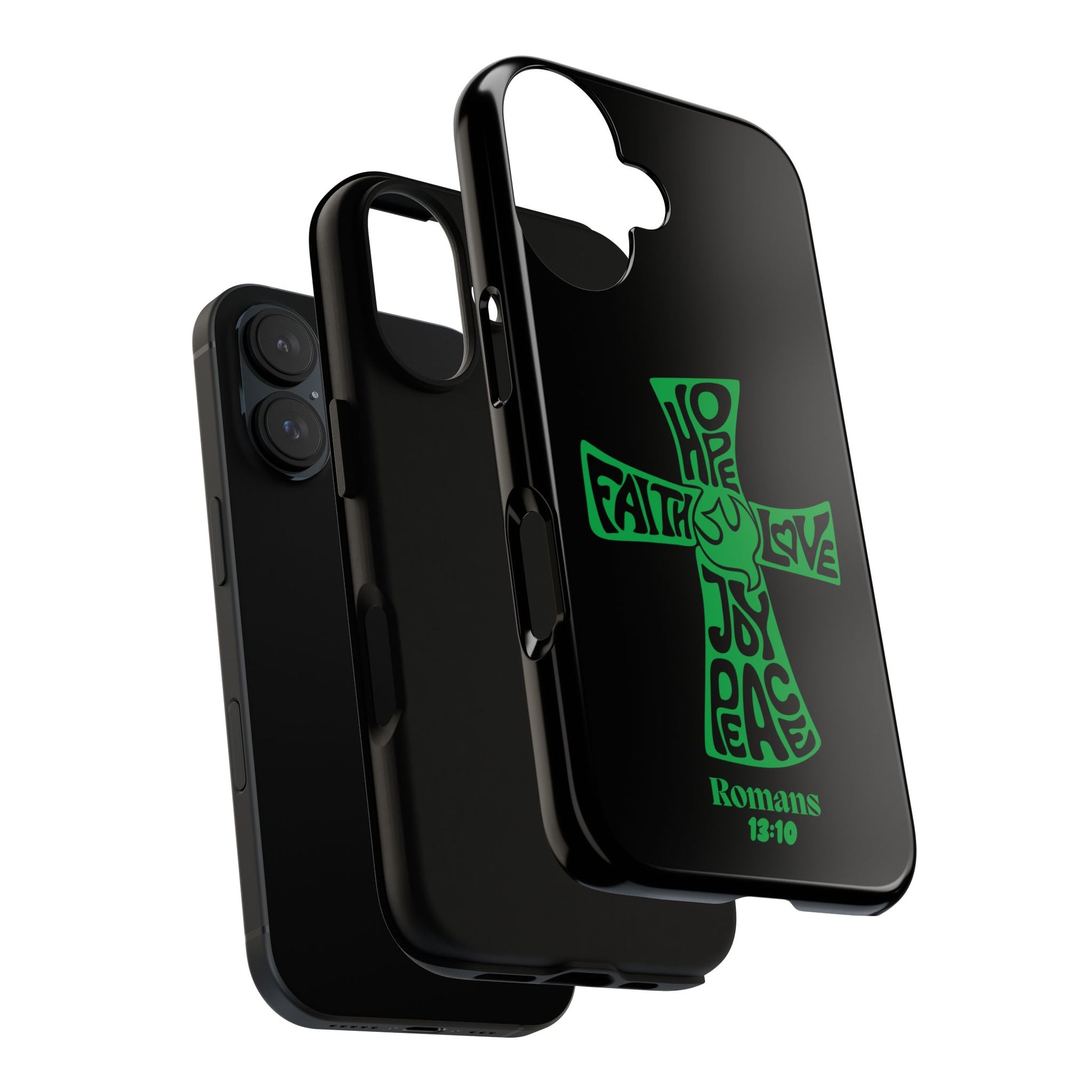 ⭐ Green Cross Design Phone Case – Faith & Renewal