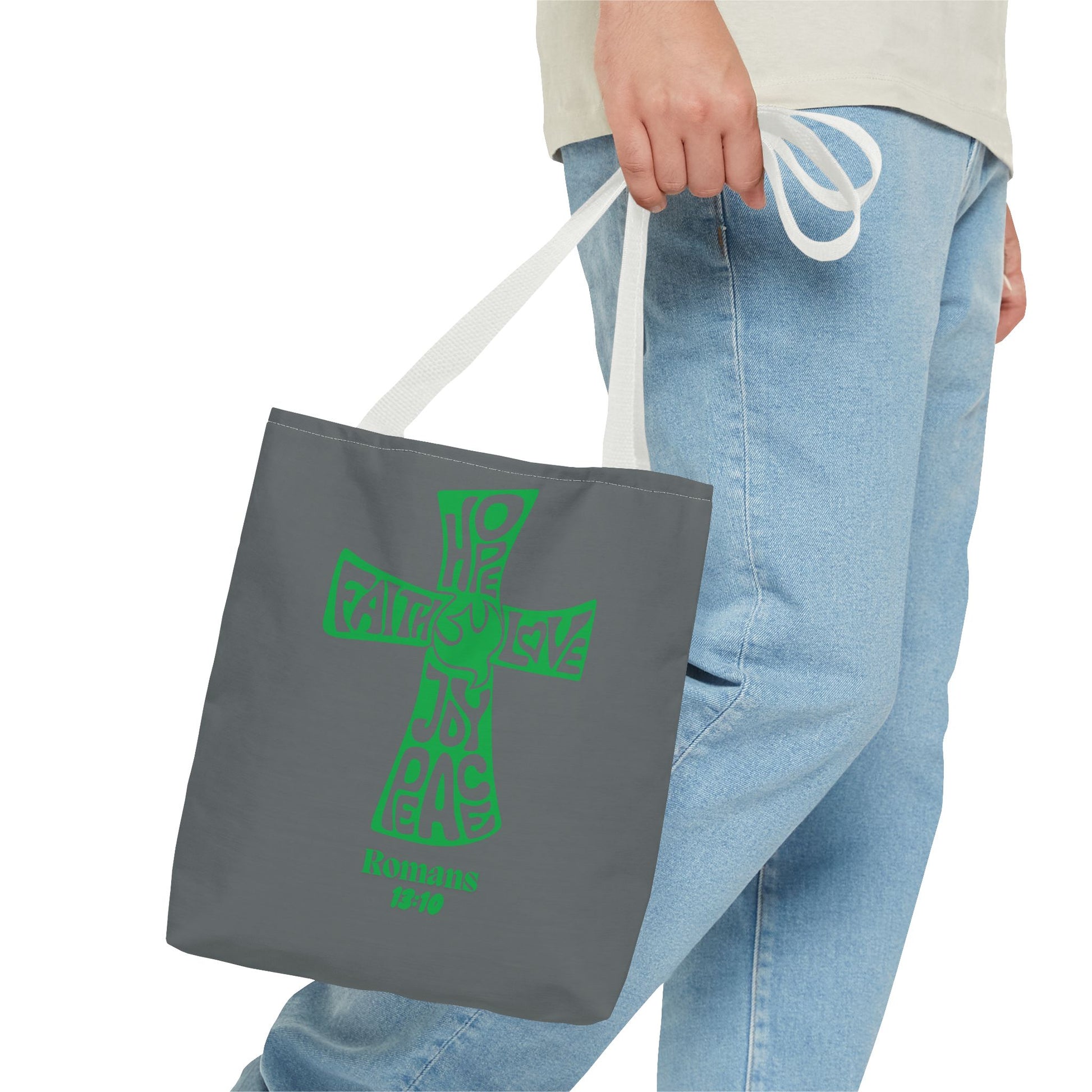 Faith-Inspired Tote Bag, Motivational Cross Design, Spiritual Gift, Everyday Use, Eco-Friendly Fashion, Religious Accessories