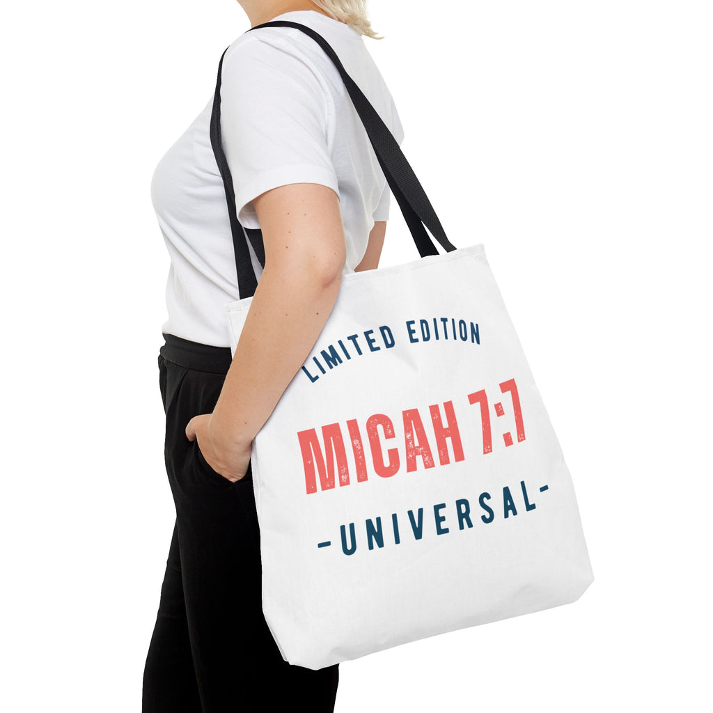 Limited Edition Inspirational Tote Bag - Micah 7:1, Motivational Carryall, Christian Gift, Everyday Tote, Reusable Shopping Bag