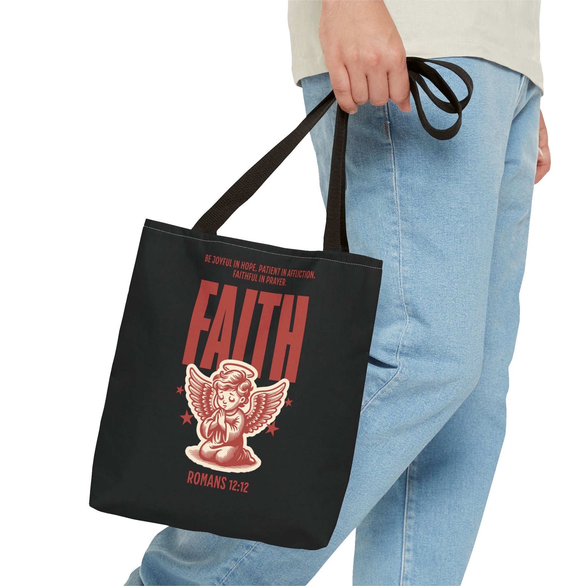Faith-Inspired Tote Bag, Religious Shopping Bag, Gift for Believers, Motivational Daily Bag, Christian Faith Tote