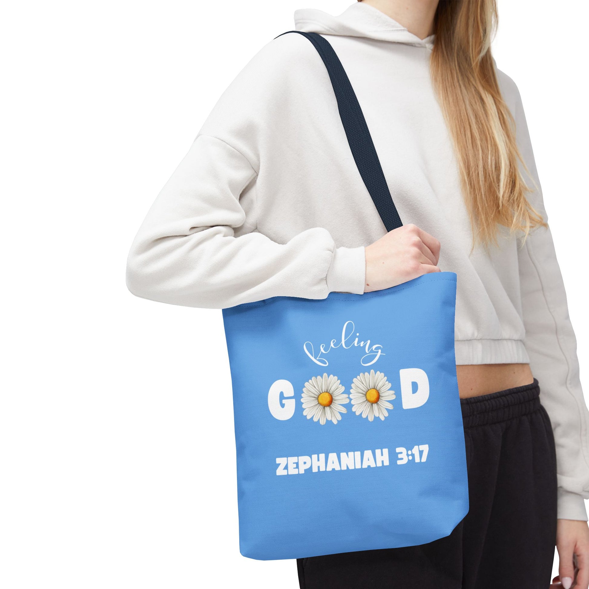 Inspirational Tote Bag - Feeling Good, Floral Design, Scripture Quote, Motivational Gift, Everyday Use, Church Events