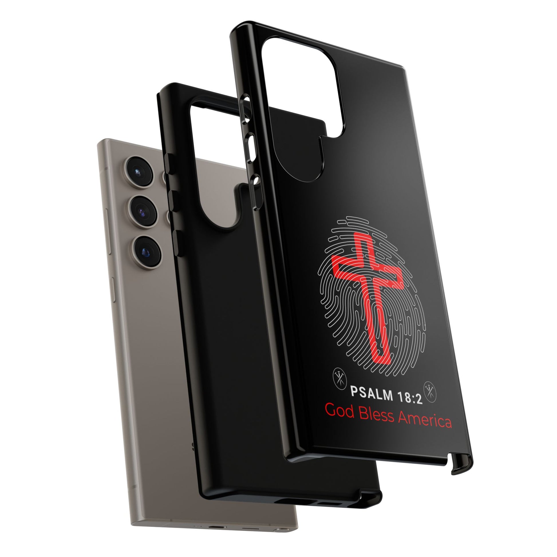 Christian Phone Case with Cross Design, Tough Case for Protection, Gifts for Faith, Bible Verse, God Bless America