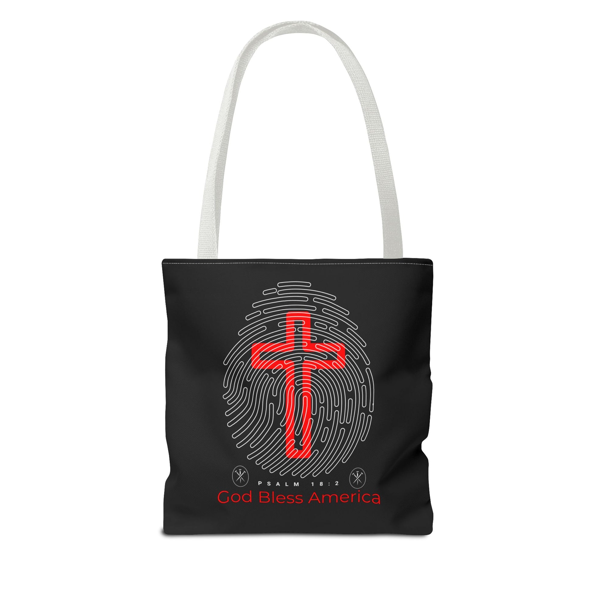 Faith-Inspired Tote Bag, Cross Design, God Bless America, Christian Gift, Spiritual Tote, Everyday Use, Religious Shopper