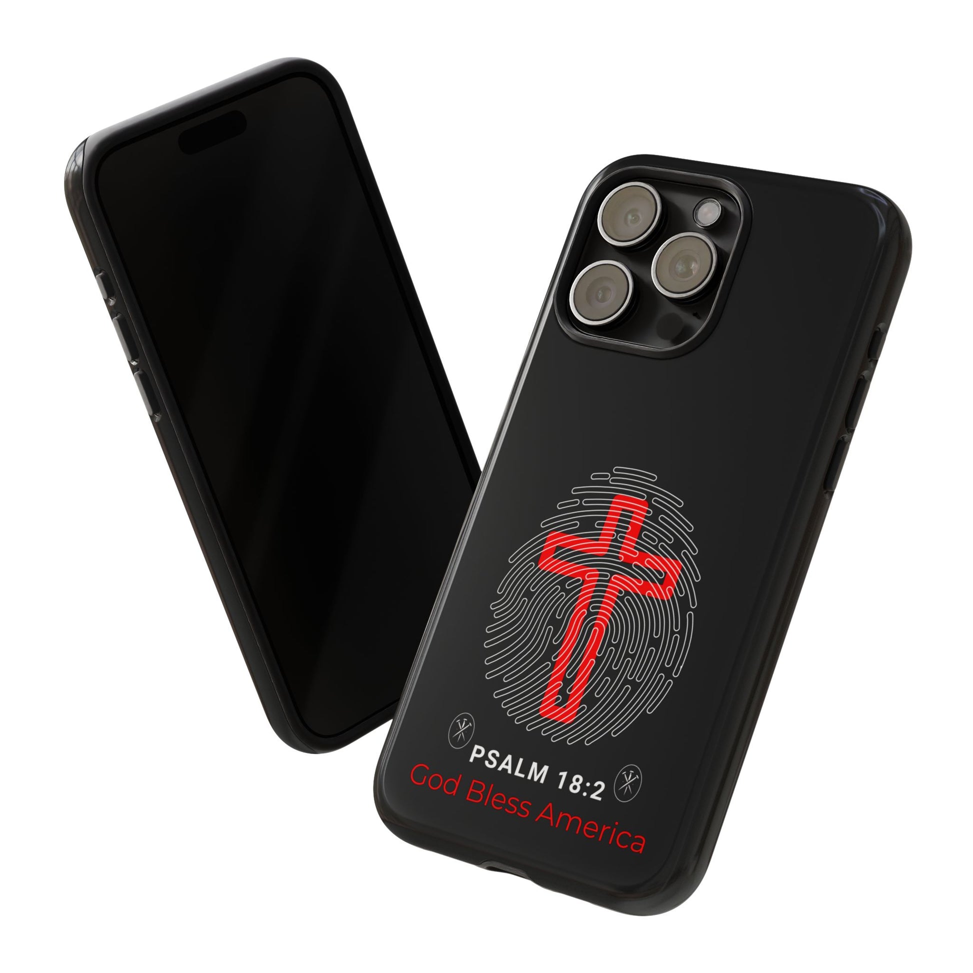 Christian Phone Case with Cross Design, Tough Case for Protection, Gifts for Faith, Bible Verse, God Bless America