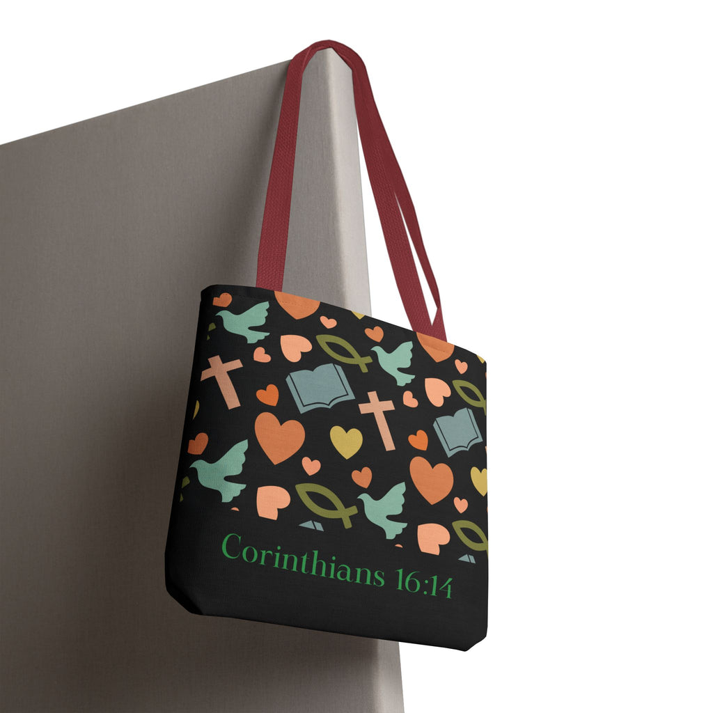 Christian Tote Bag with Inspirational Design, Perfect for Church, Gift for Believers, Faith-based Accessory, Everyday Use, Bible Verse Tote