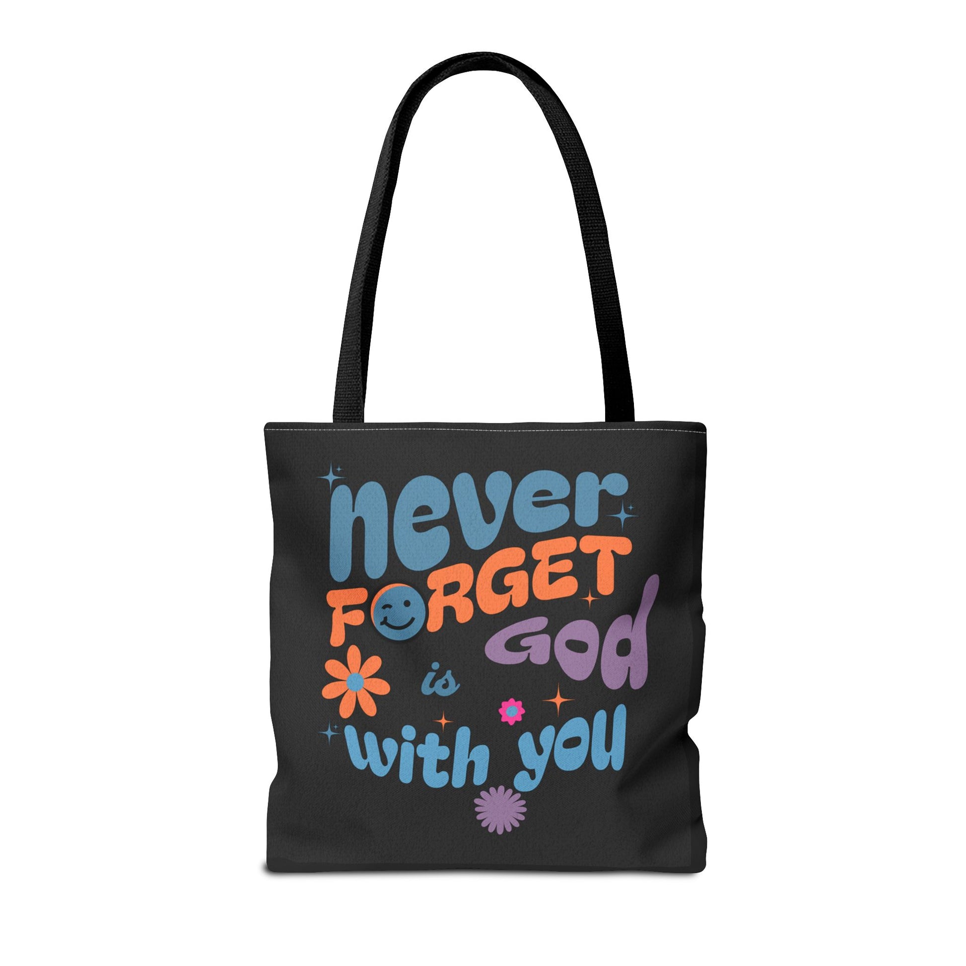 Inspirational Tote Bag - "Never Forget God is with You" - Motivational Gift, Faith-Based, Everyday Use, Shopping Bag, Church Bag, [...]