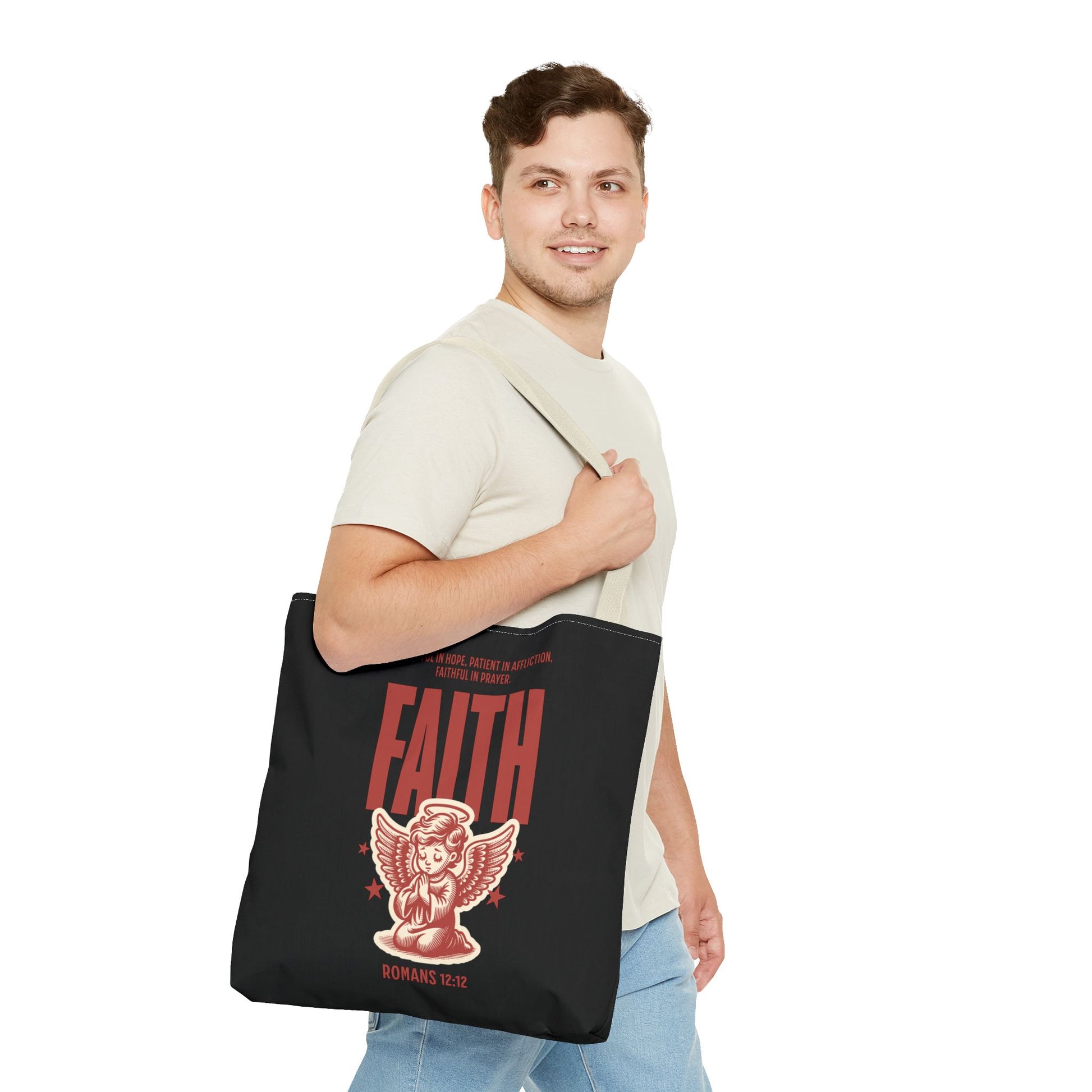 Faith-Inspired Tote Bag, Religious Shopping Bag, Gift for Believers, Motivational Daily Bag, Christian Faith Tote