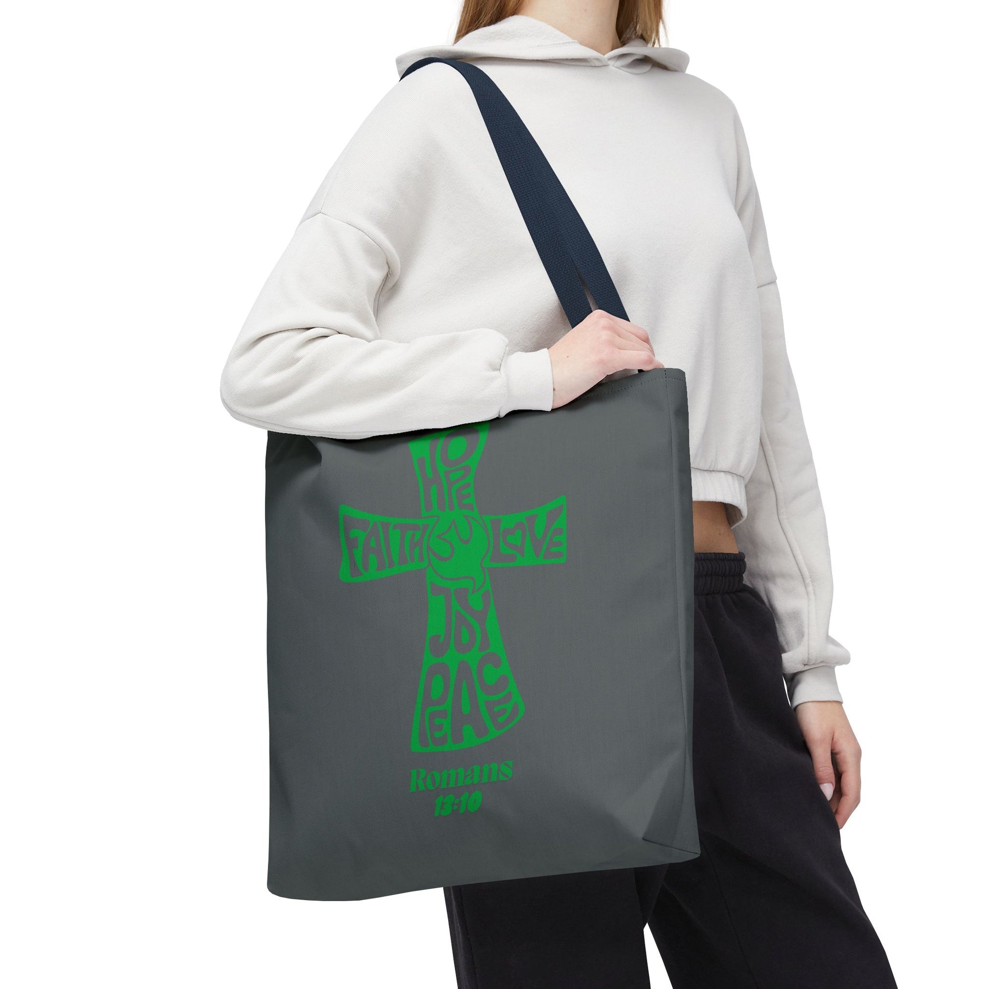 Faith-Inspired Tote Bag, Motivational Cross Design, Spiritual Gift, Everyday Use, Eco-Friendly Fashion, Religious Accessories