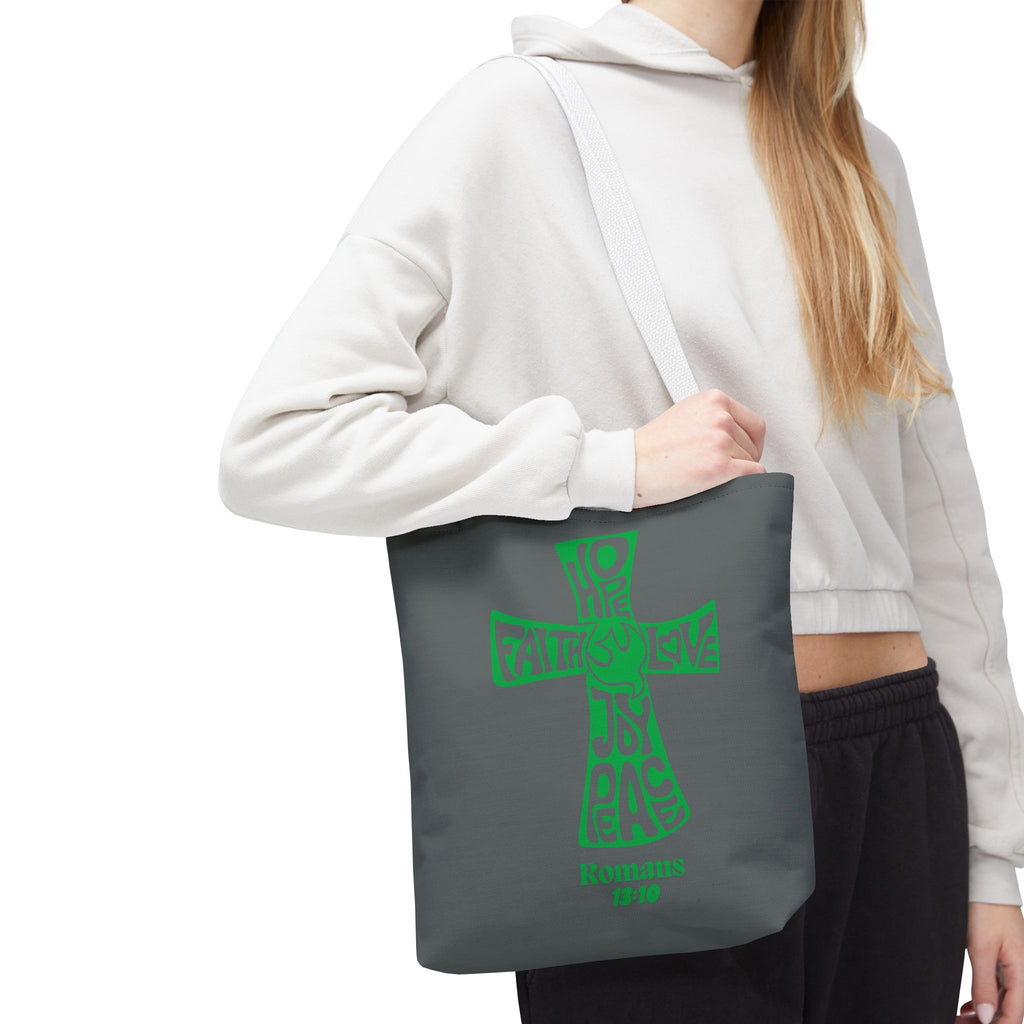 Faith-Inspired Tote Bag, Motivational Cross Design, Spiritual Gift, Everyday Use, Eco-Friendly Fashion, Religious Accessories
