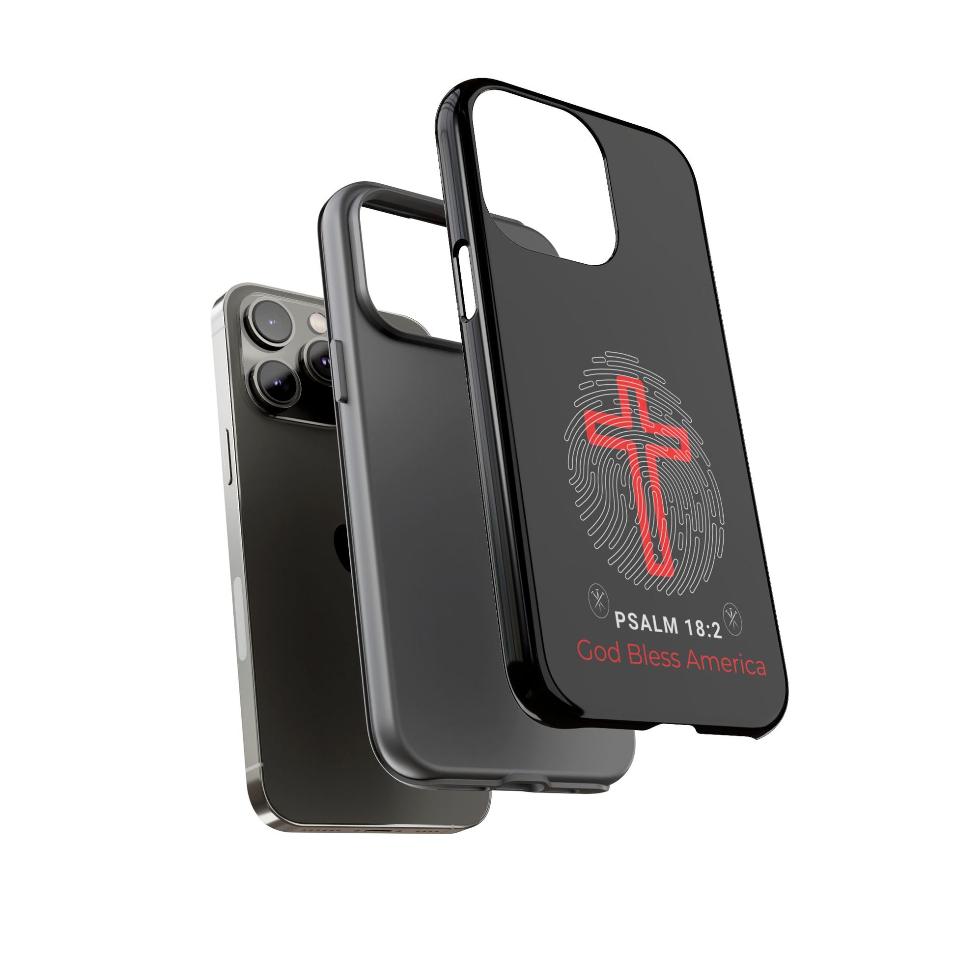 Christian Phone Case with Cross Design, Tough Case for Protection, Gifts for Faith, Bible Verse, God Bless America
