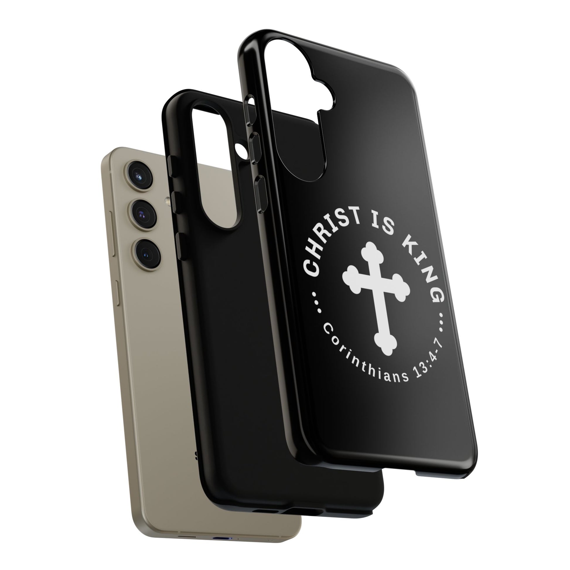 ⭐ Christ is King Phone Case – Tough Cases, Christian Gift, Bible Verse Merchandise, Cross Design, Faith Accessories