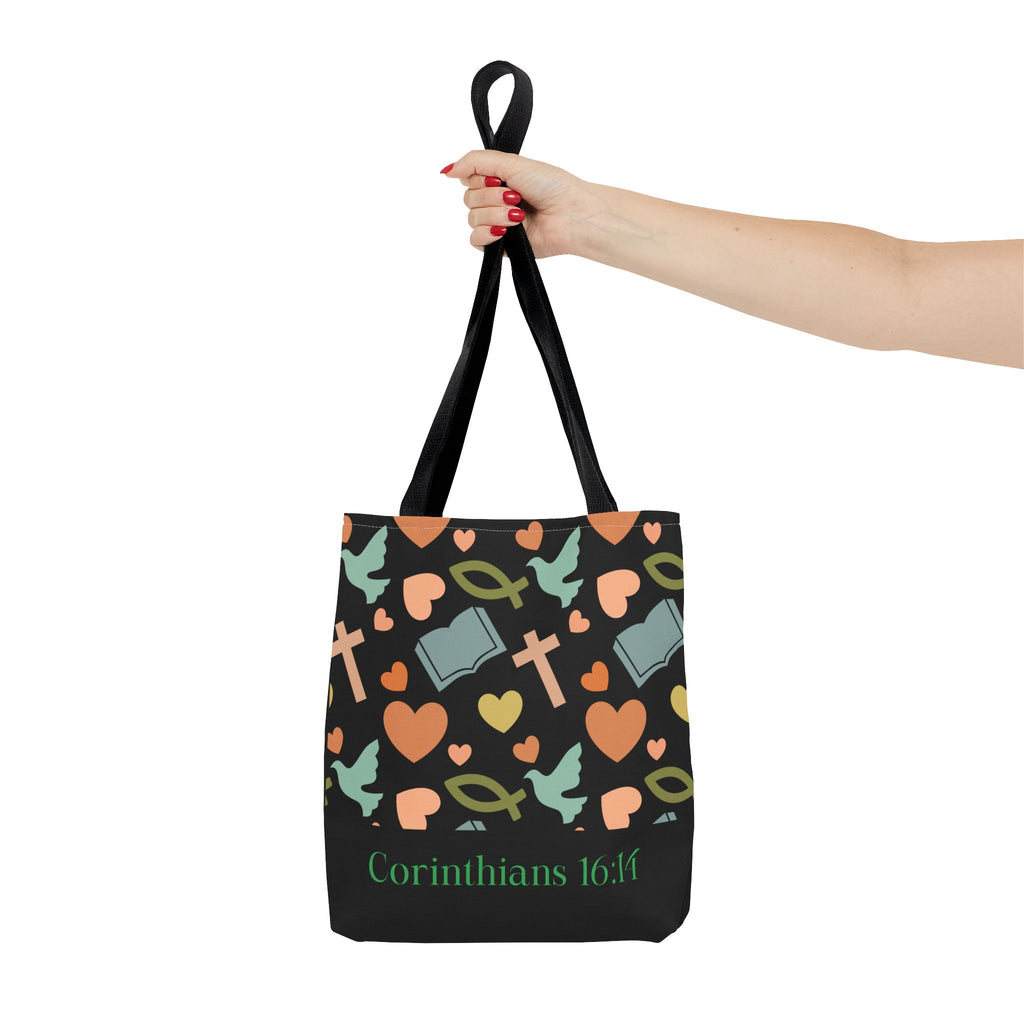 Christian Tote Bag with Inspirational Design, Perfect for Church, Gift for Believers, Faith-based Accessory, Everyday Use, Bible Verse Tote