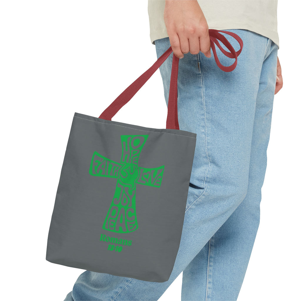 Faith-Inspired Tote Bag, Motivational Cross Design, Spiritual Gift, Everyday Use, Eco-Friendly Fashion, Religious Accessories