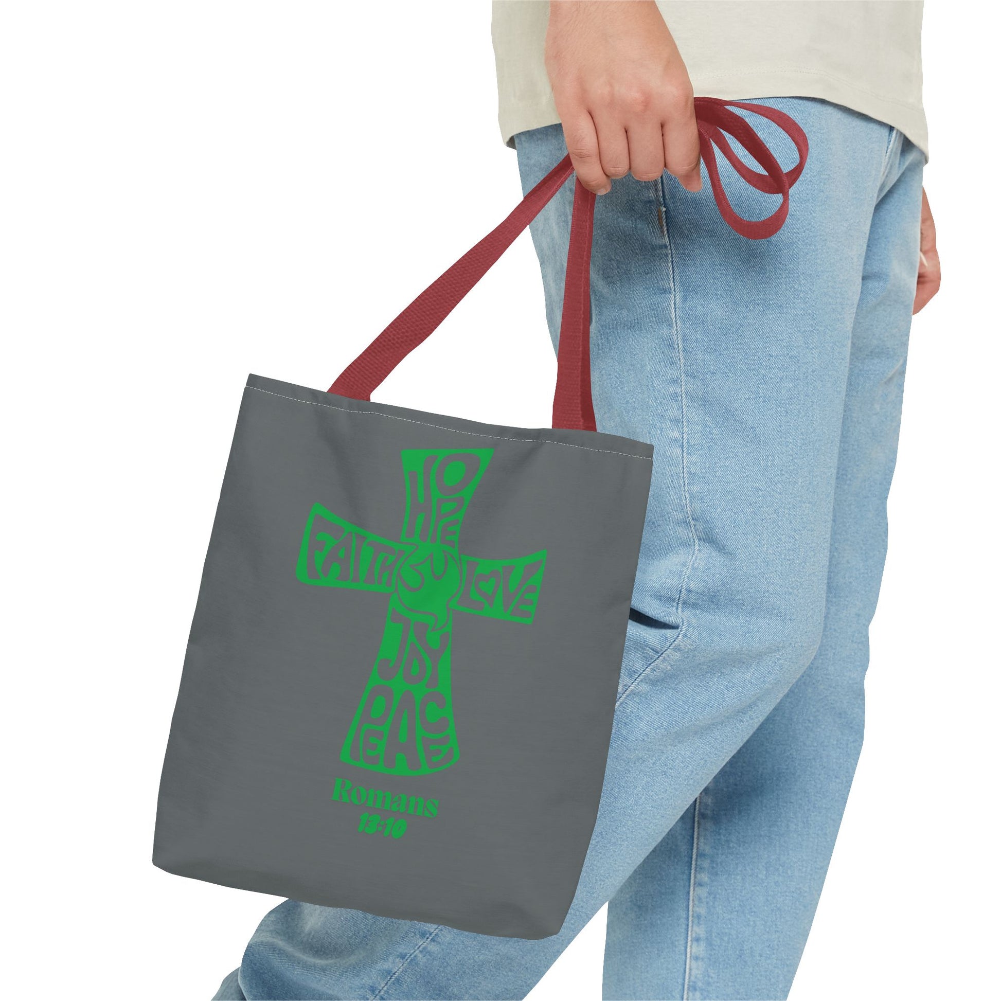Faith-Inspired Tote Bag, Motivational Cross Design, Spiritual Gift, Everyday Use, Eco-Friendly Fashion, Religious Accessories