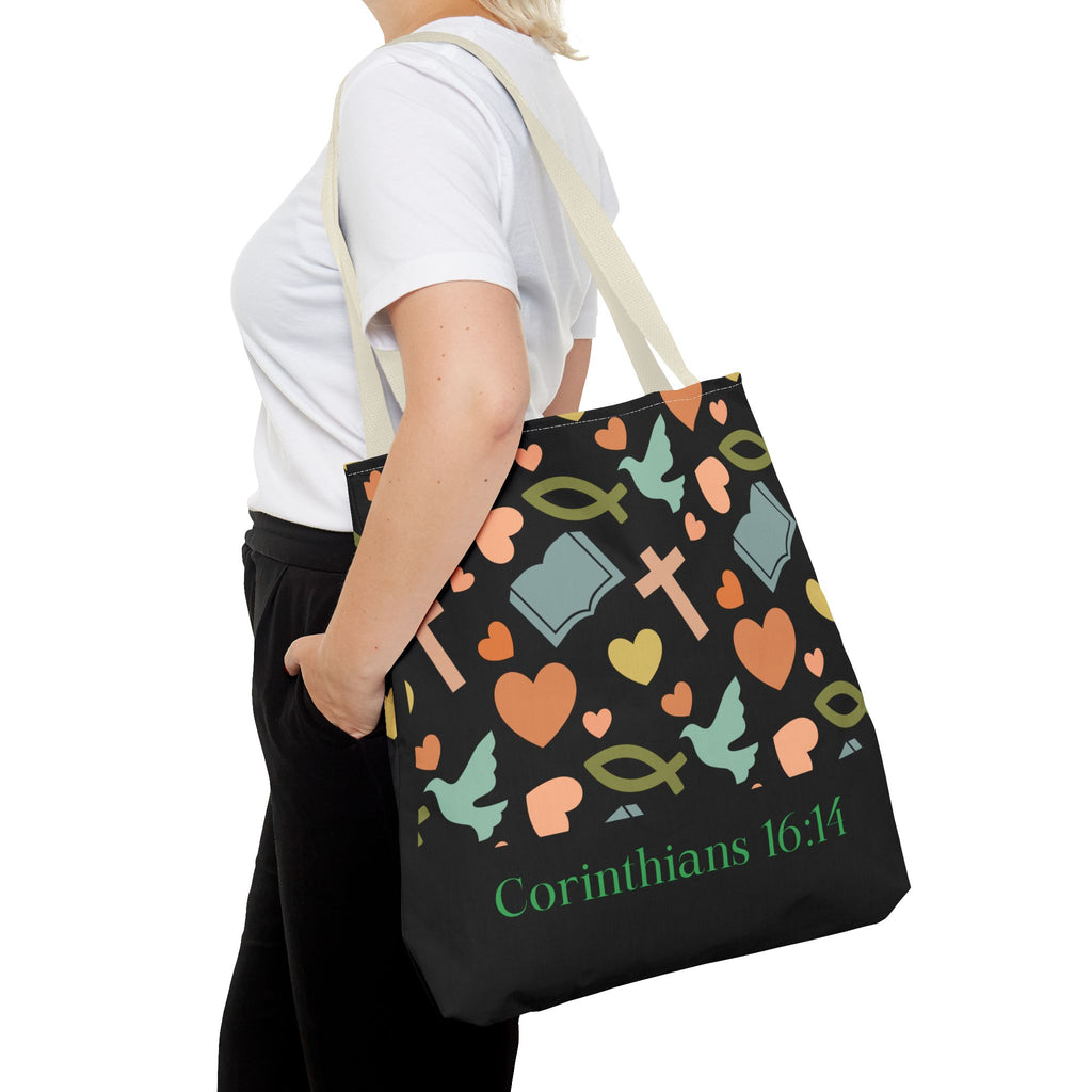 Christian Tote Bag with Inspirational Design, Perfect for Church, Gift for Believers, Faith-based Accessory, Everyday Use, Bible Verse Tote