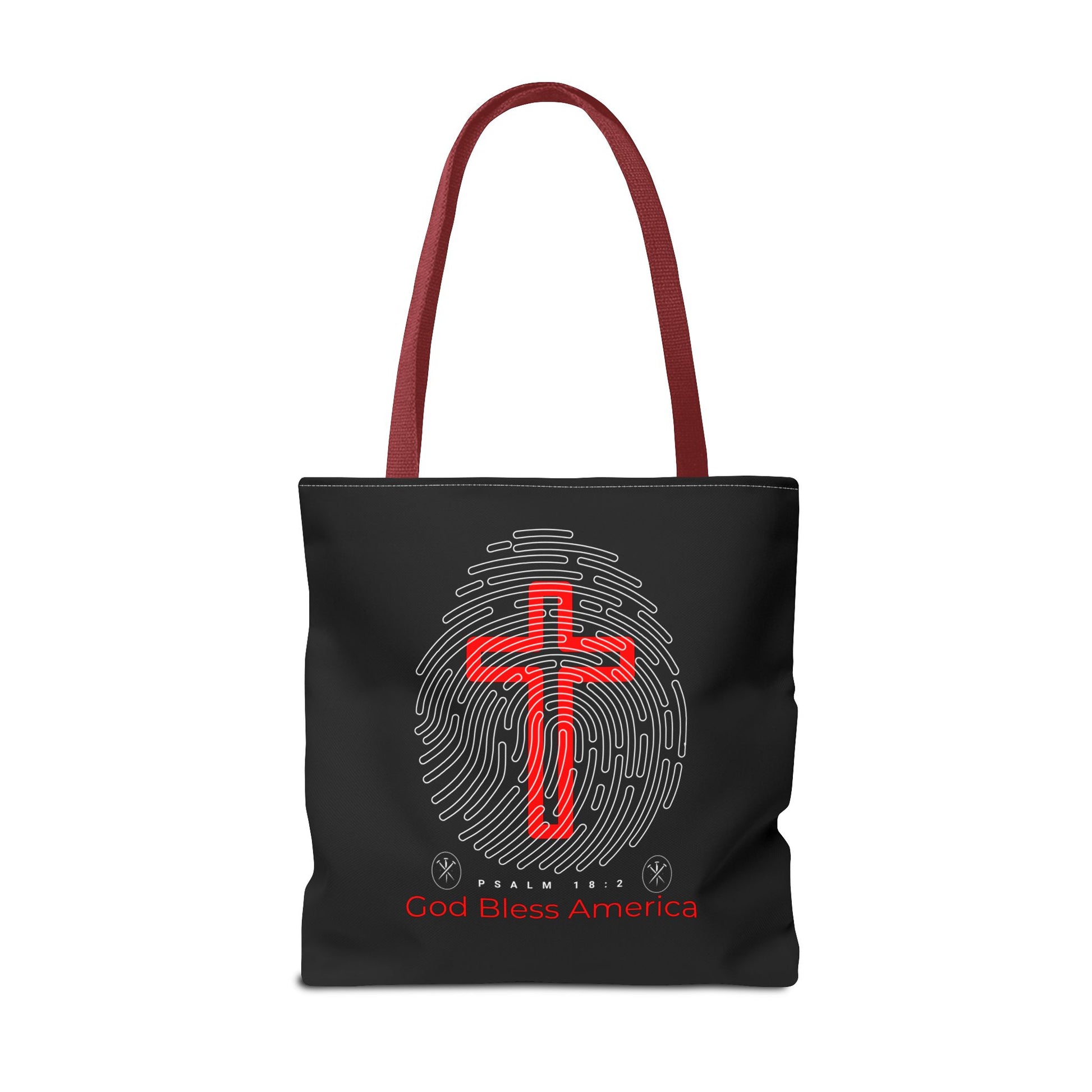 Faith-Inspired Tote Bag, Cross Design, God Bless America, Christian Gift, Spiritual Tote, Everyday Use, Religious Shopper