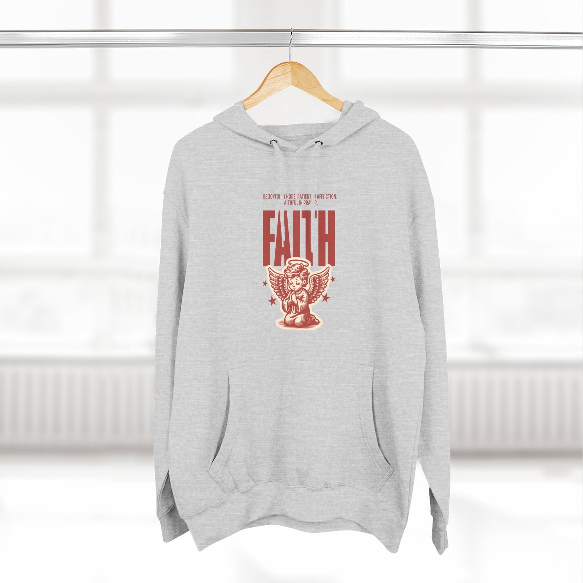 Faith-Inspired Three-Panel Fleece Hoodie, Cozy Spiritual Apparel, Perfect Gift for Friends, Casualwear for Everyday