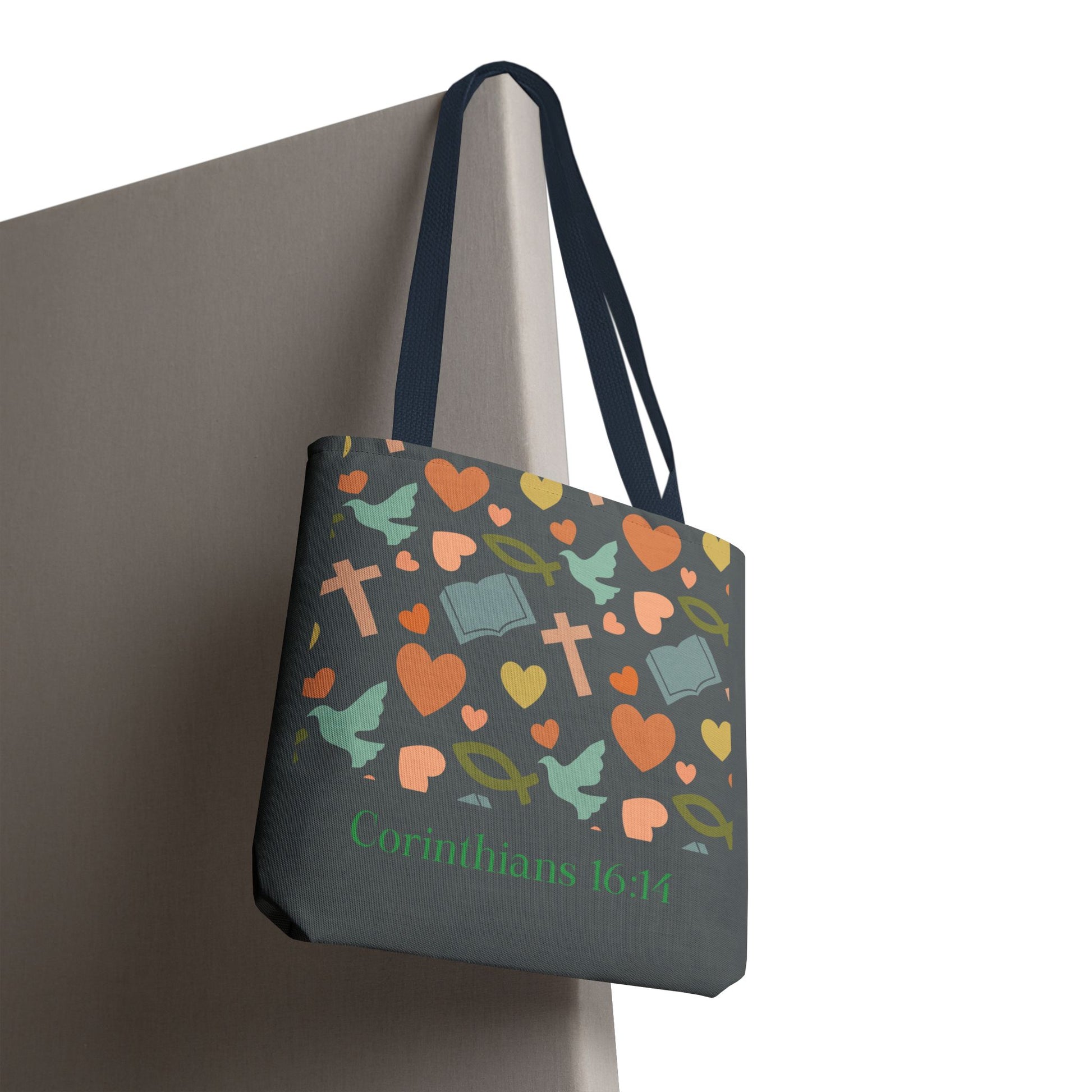 Inspirational Tote Bag - Faith, Love, Hope, Gift for Her, Spiritual Accessories, Bible Verse Tote